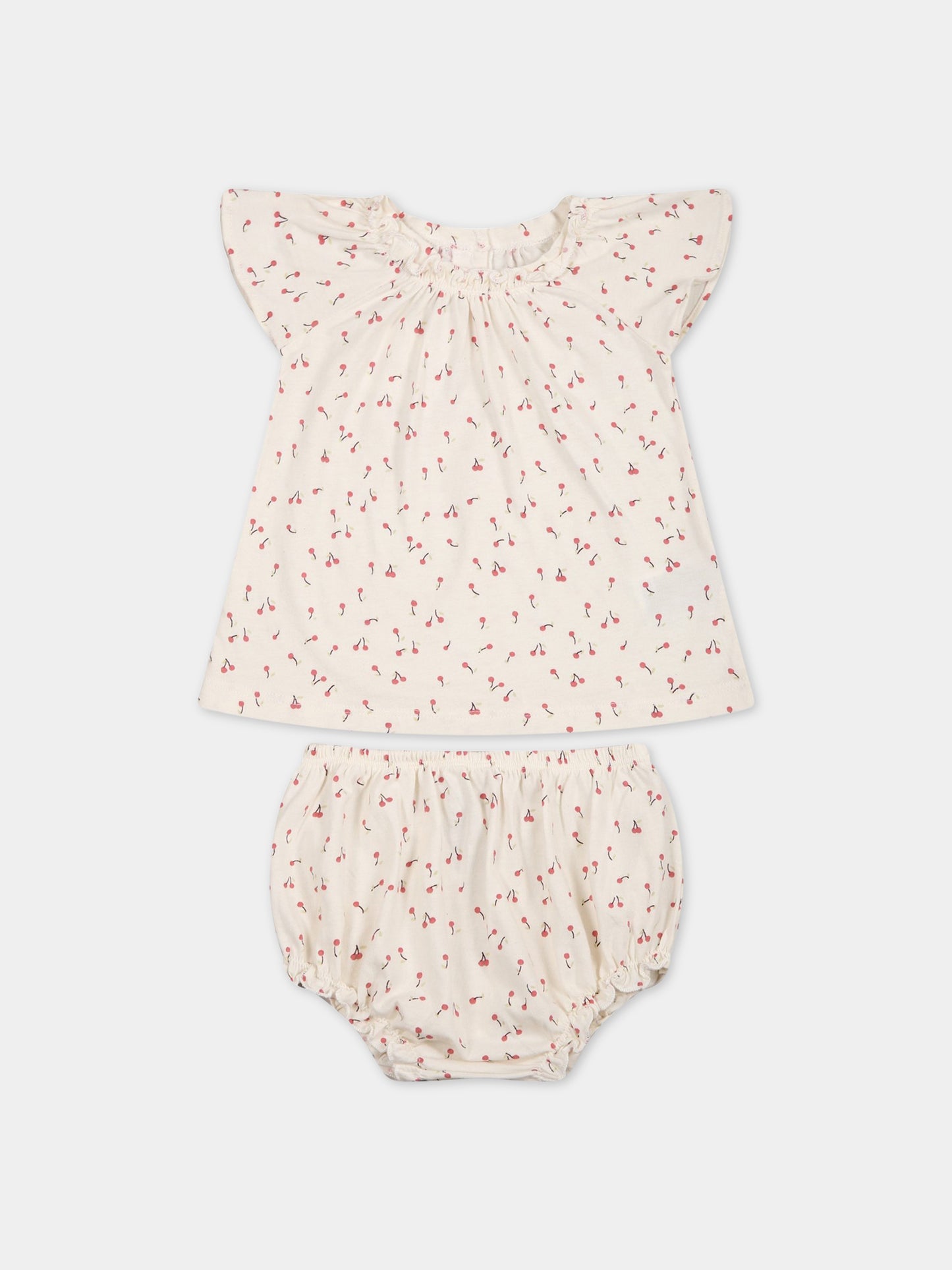 Completo avorio per neonata con ciliegie,Bonpoint,S03XNIK00100 622C