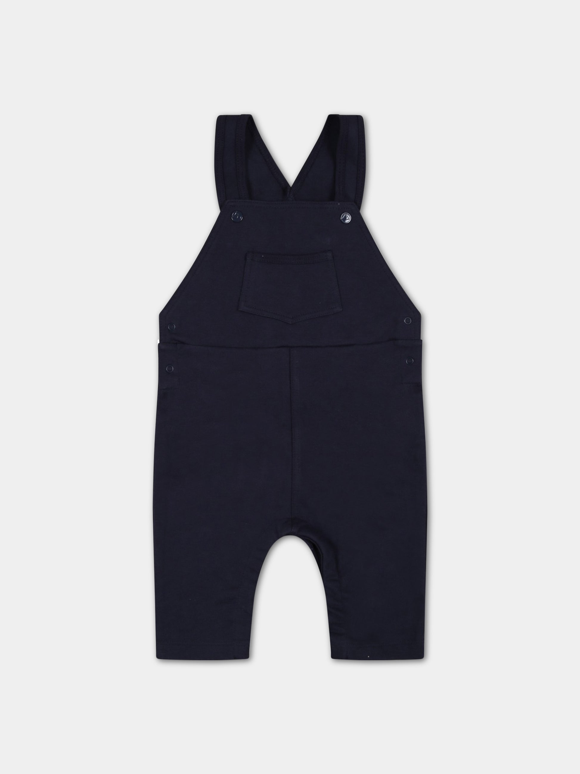 Salopette blu per neonato,Petit Bateau,A0783 SMOKING