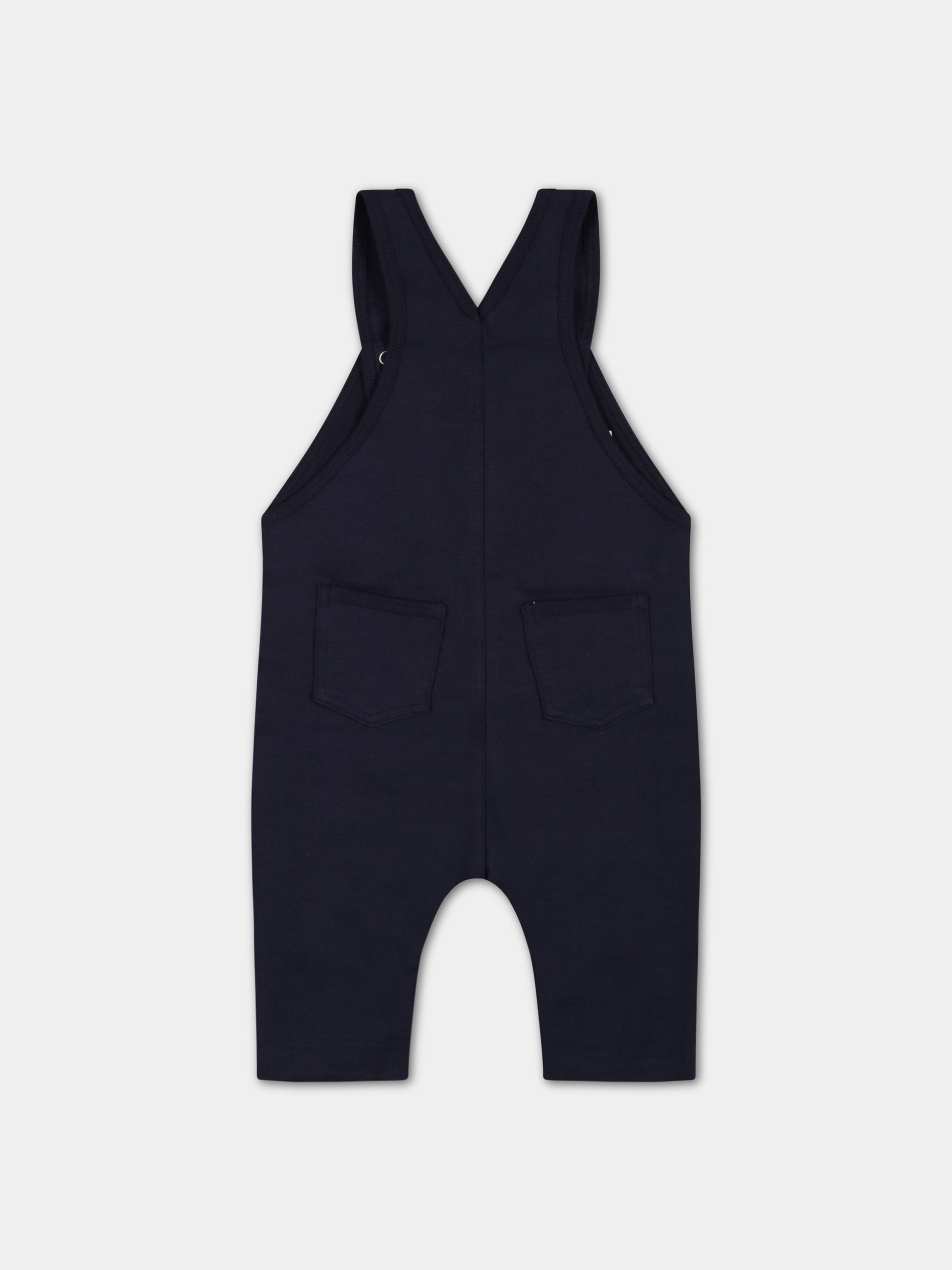 Salopette blu per neonato,Petit Bateau,A0783 SMOKING