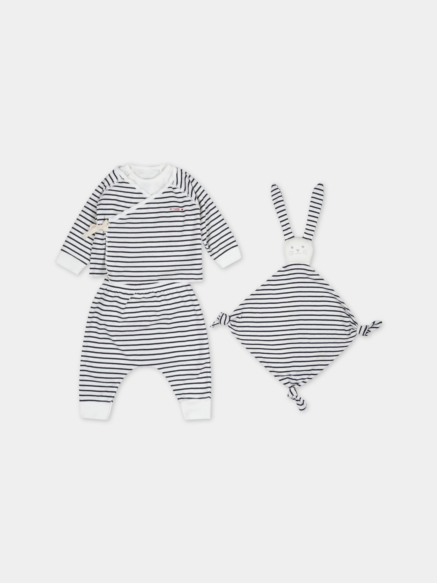 Set multicolor per neonati con coniglio,Petit Bateau,A07KP VARIANTE 1