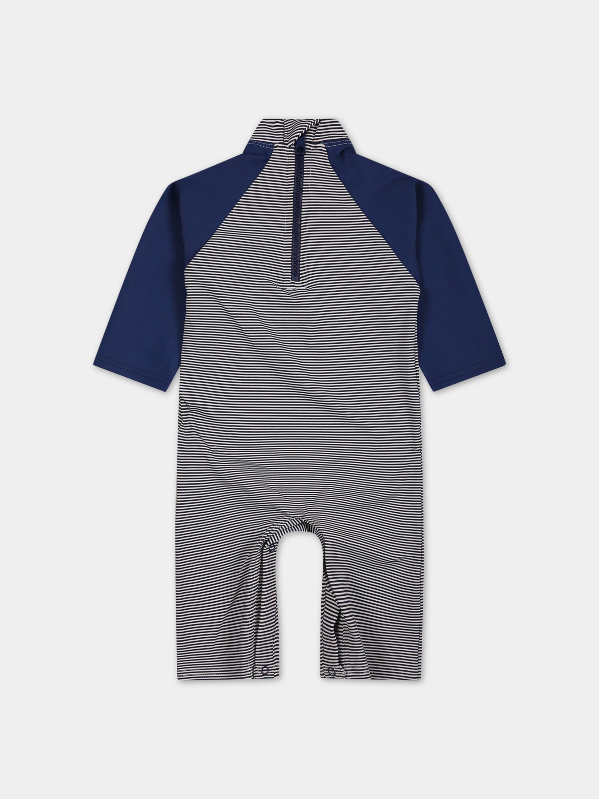 Tutina multicolor per neonato con logo,Petit Bateau,A03QS MEDIEVAL/MARSHMALLOW