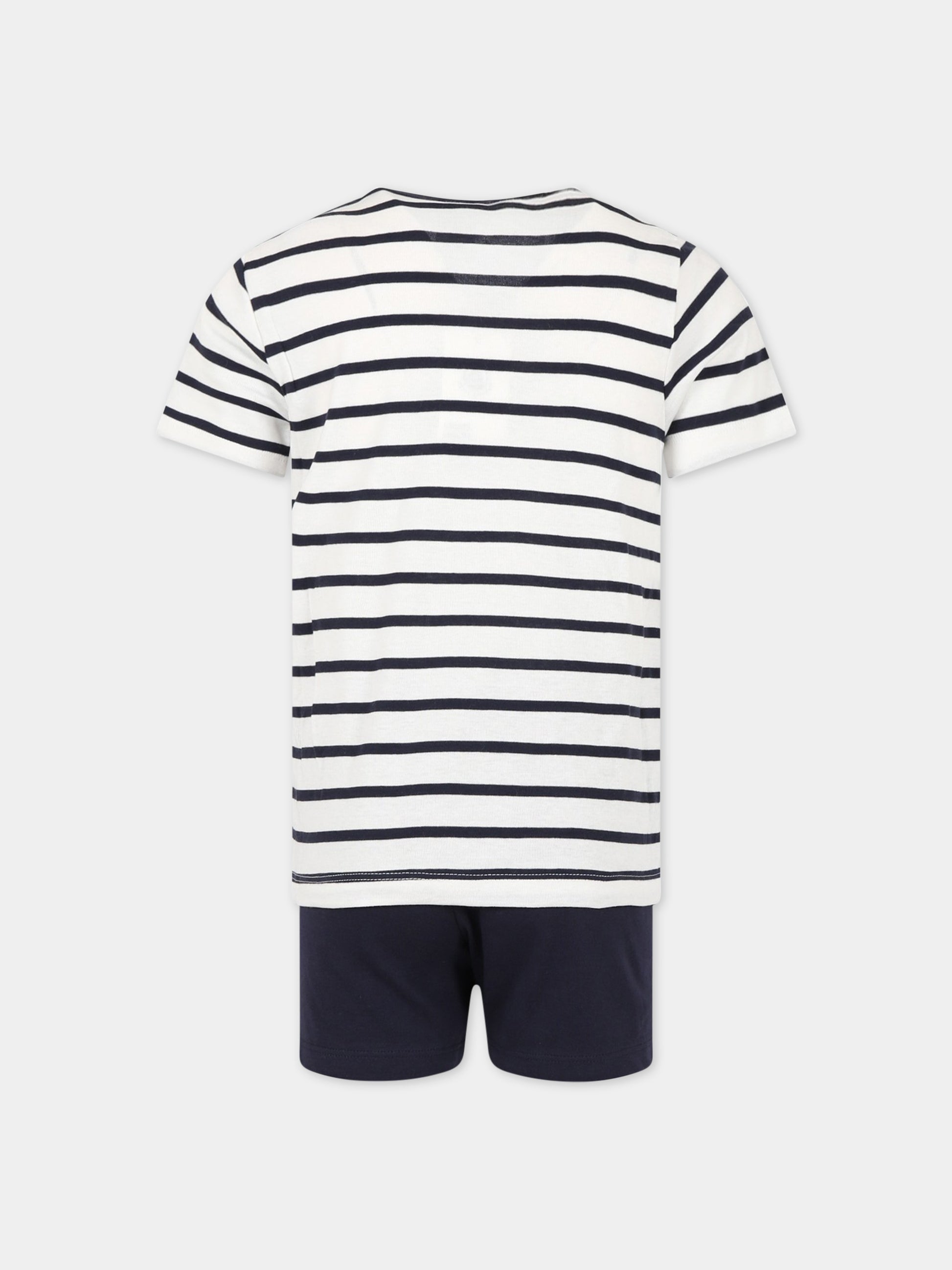 Pigiama multicolor bambino con stampa logo,Petit Bateau,A01DD MARSHMALLOW/SMOKING