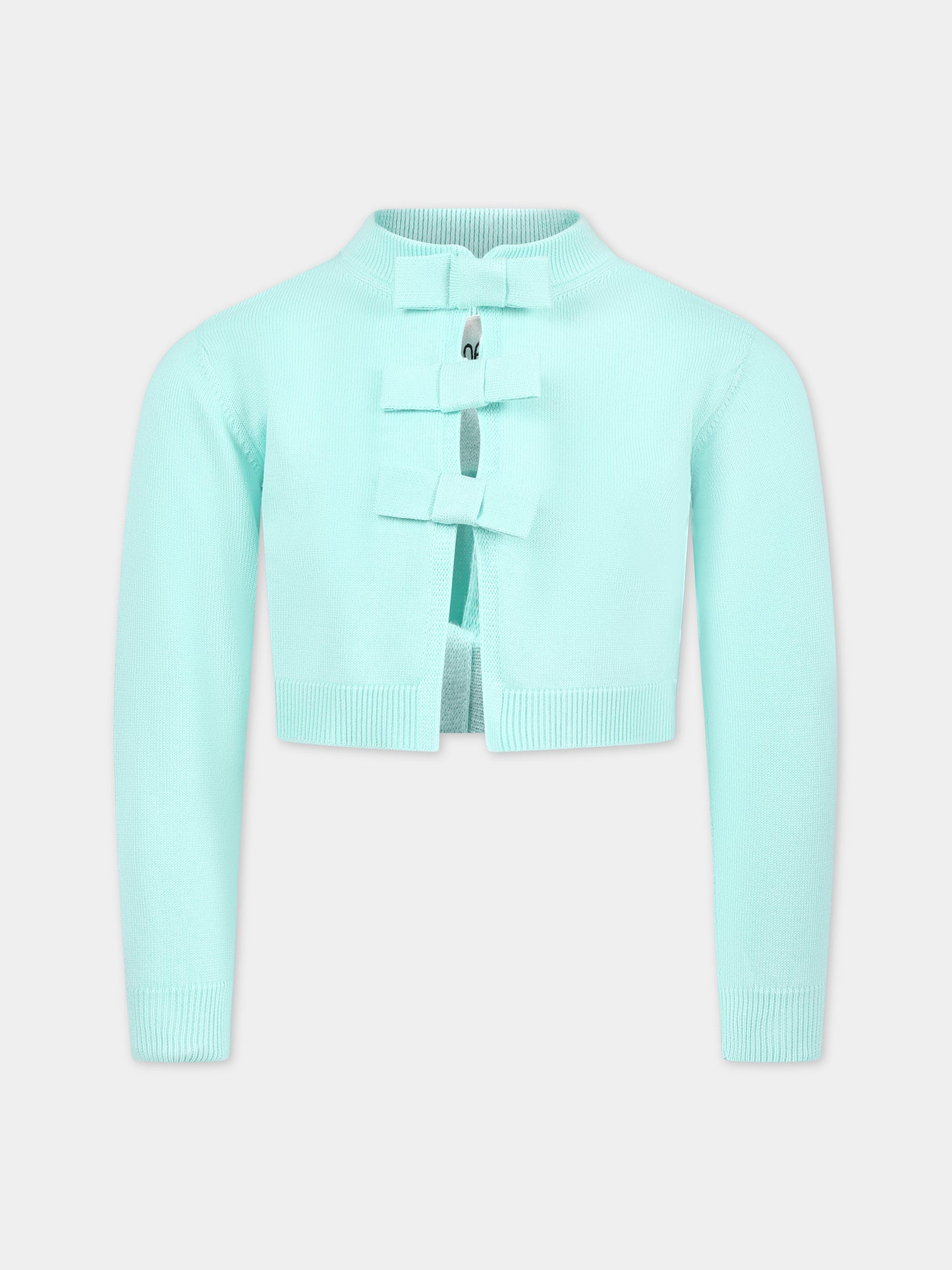 Cardigan verde per bambina con fiocchi,Simonetta,SS9A80 X0003 630