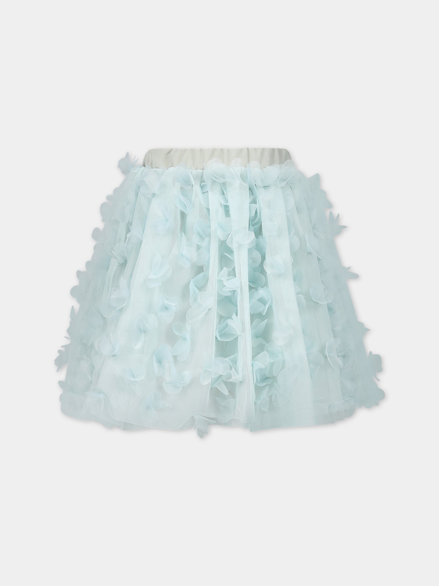 Gonna verde per bambina con applicazioni in tulle,Simonetta,SS7A71 T0041 708
