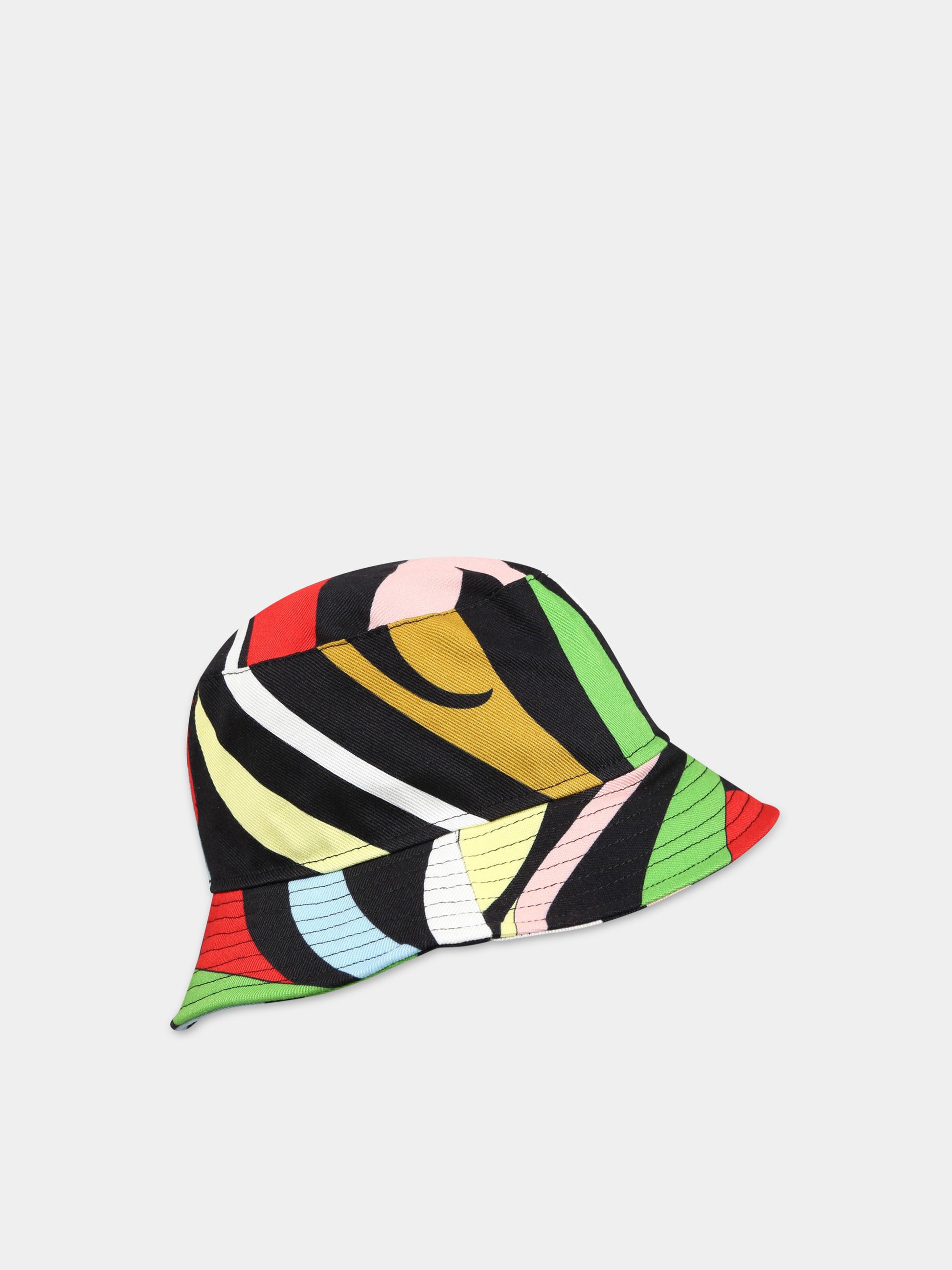 Cloche multicolor per bambina con stampa e logo,Emilio Pucci Junior,PS0C37 G0106 930MC