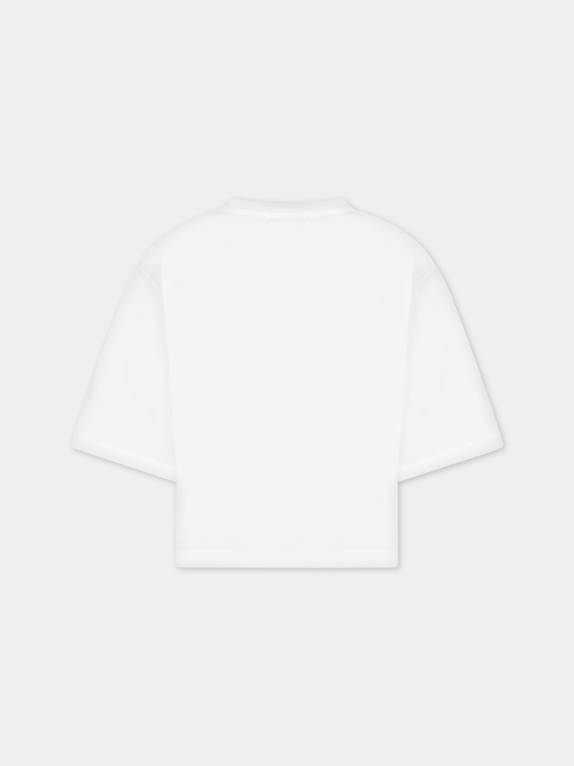 T-shirt bianca per bambina con logo,Emilio Pucci Junior,PS8B41 J0177 101RO