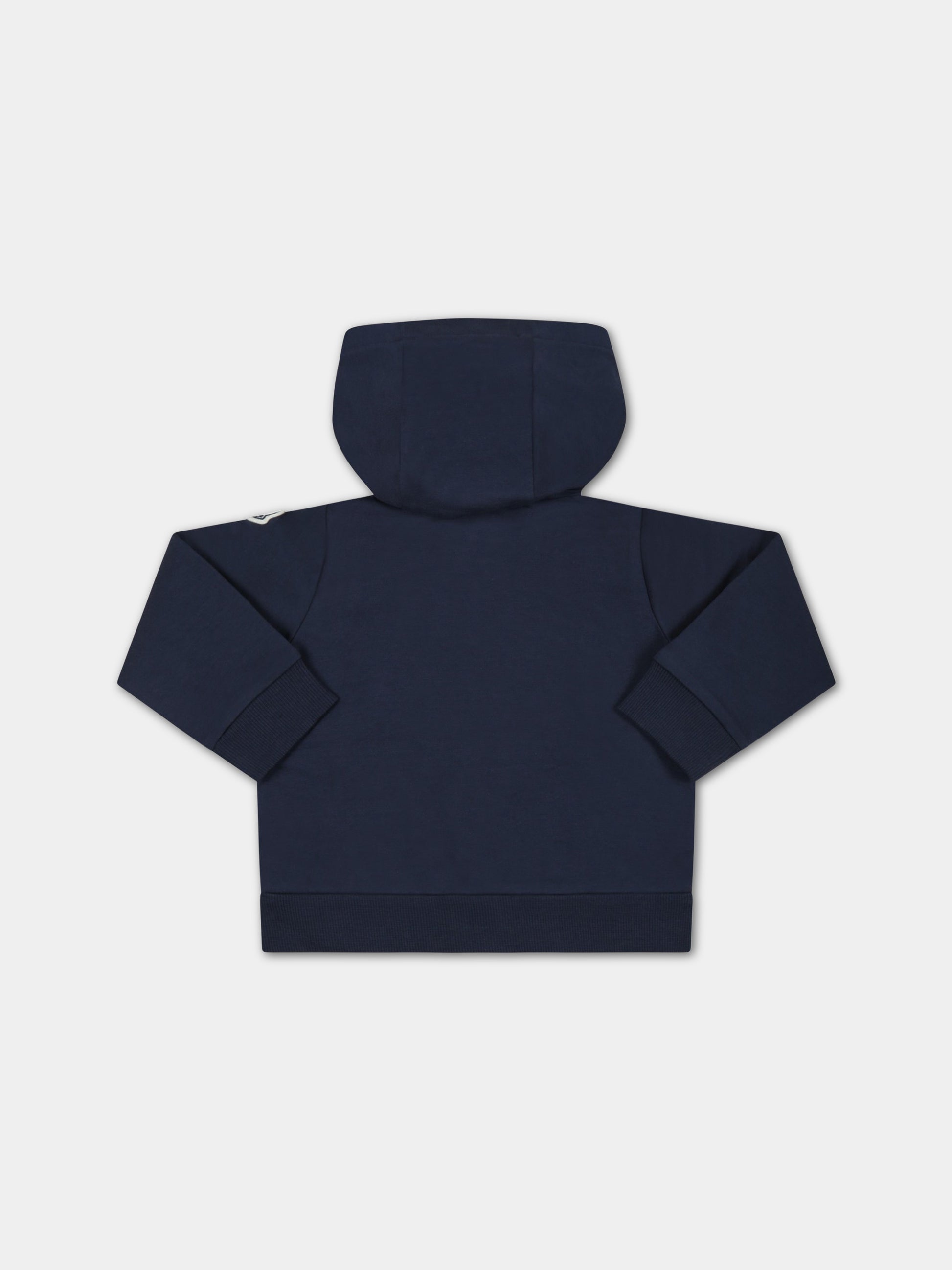 Felpa blu per neonato con logo,Moncler Kids,951 8G00005 809AC 744