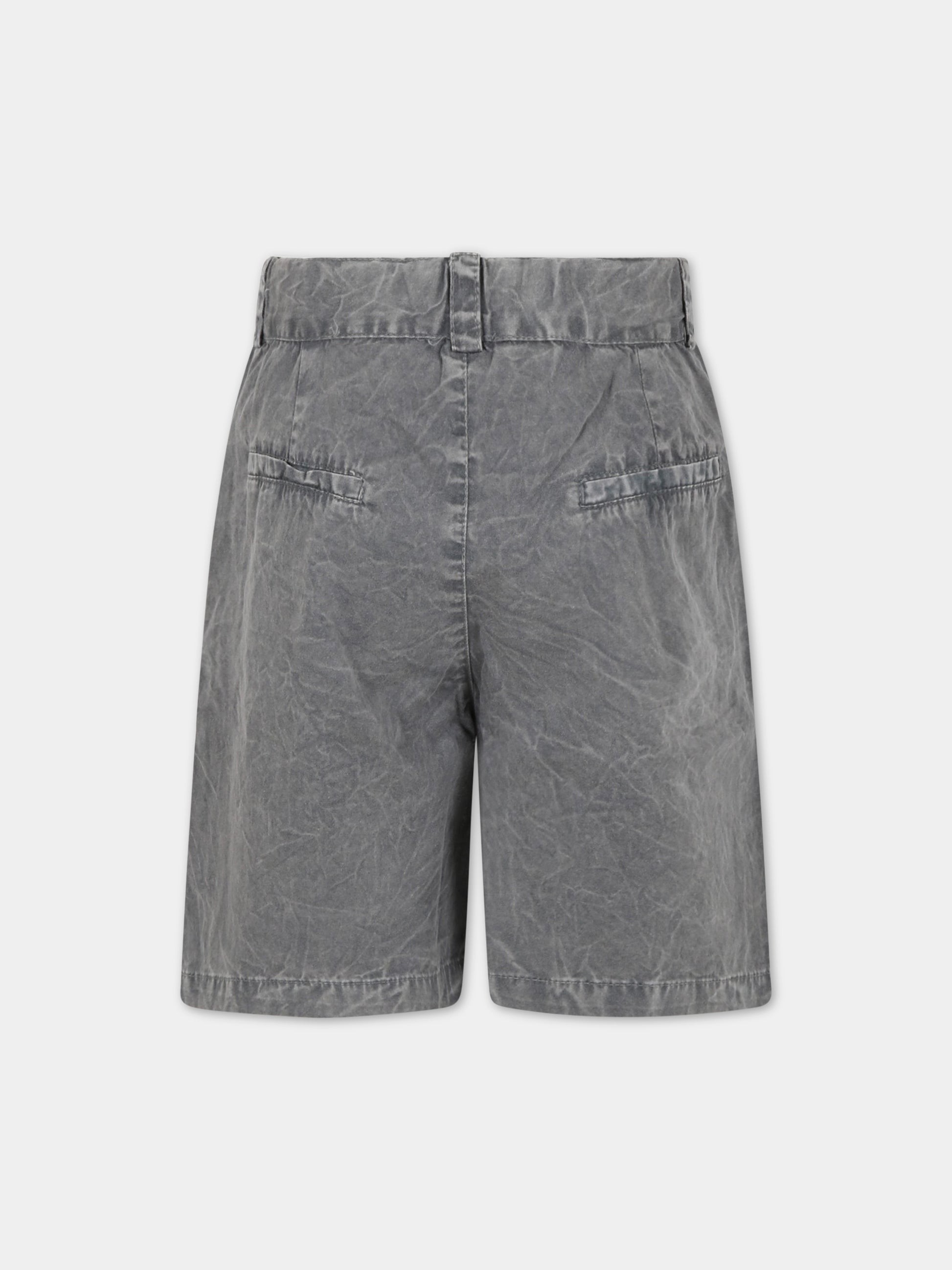 Bermuda grigia per bambino con stampa multicolr e logo,Bobo Choses,123AC082