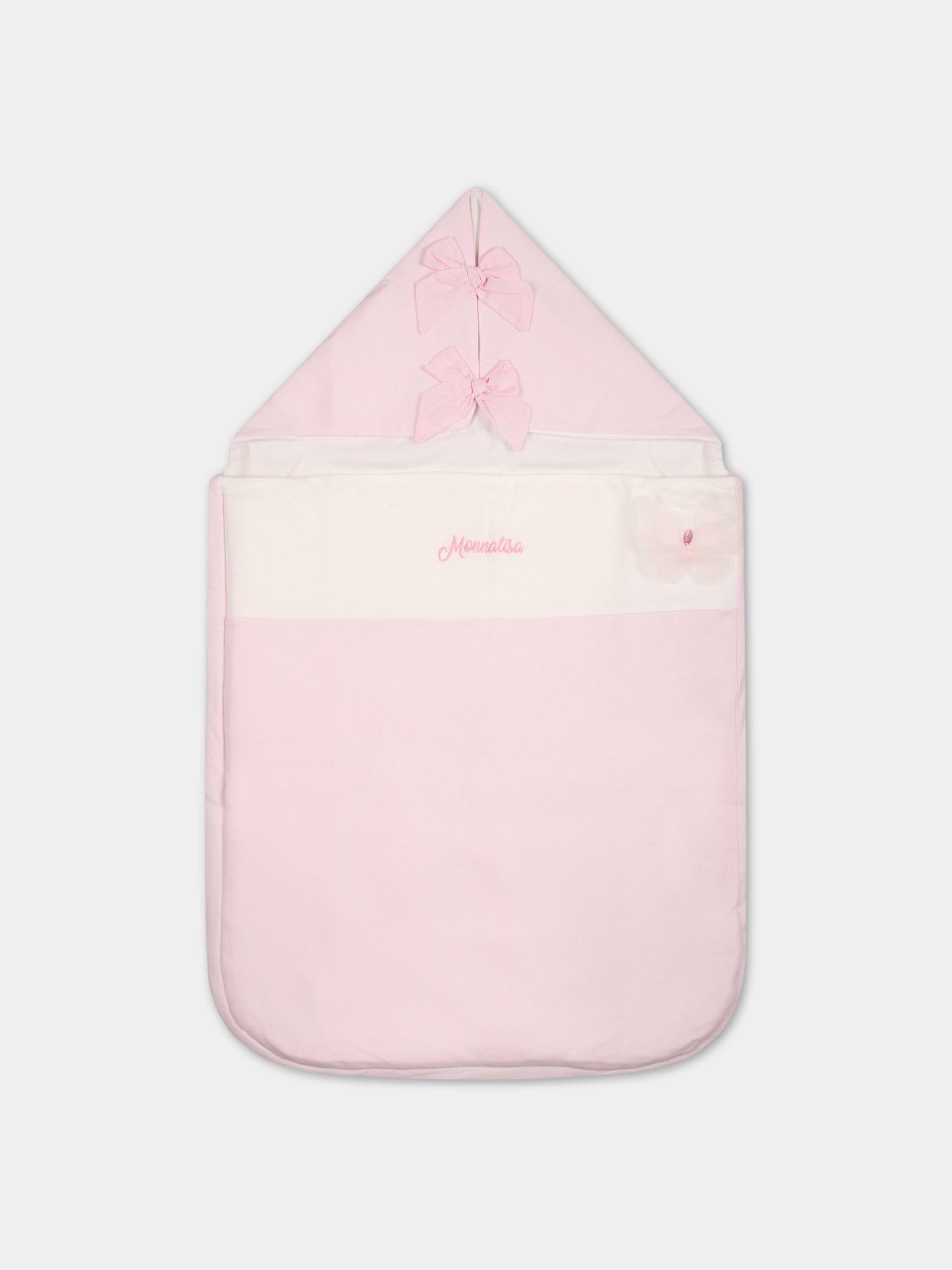 Sacco nanna rosa per neonata con logo,Monnalisa,35A005 1000 0191