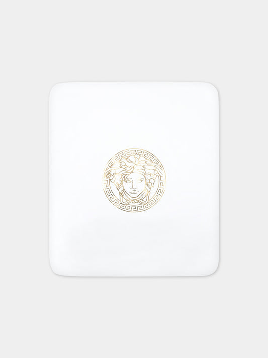 Coperta bianca per neonata con Medusa,Versace,1000092 1A06300 6W560