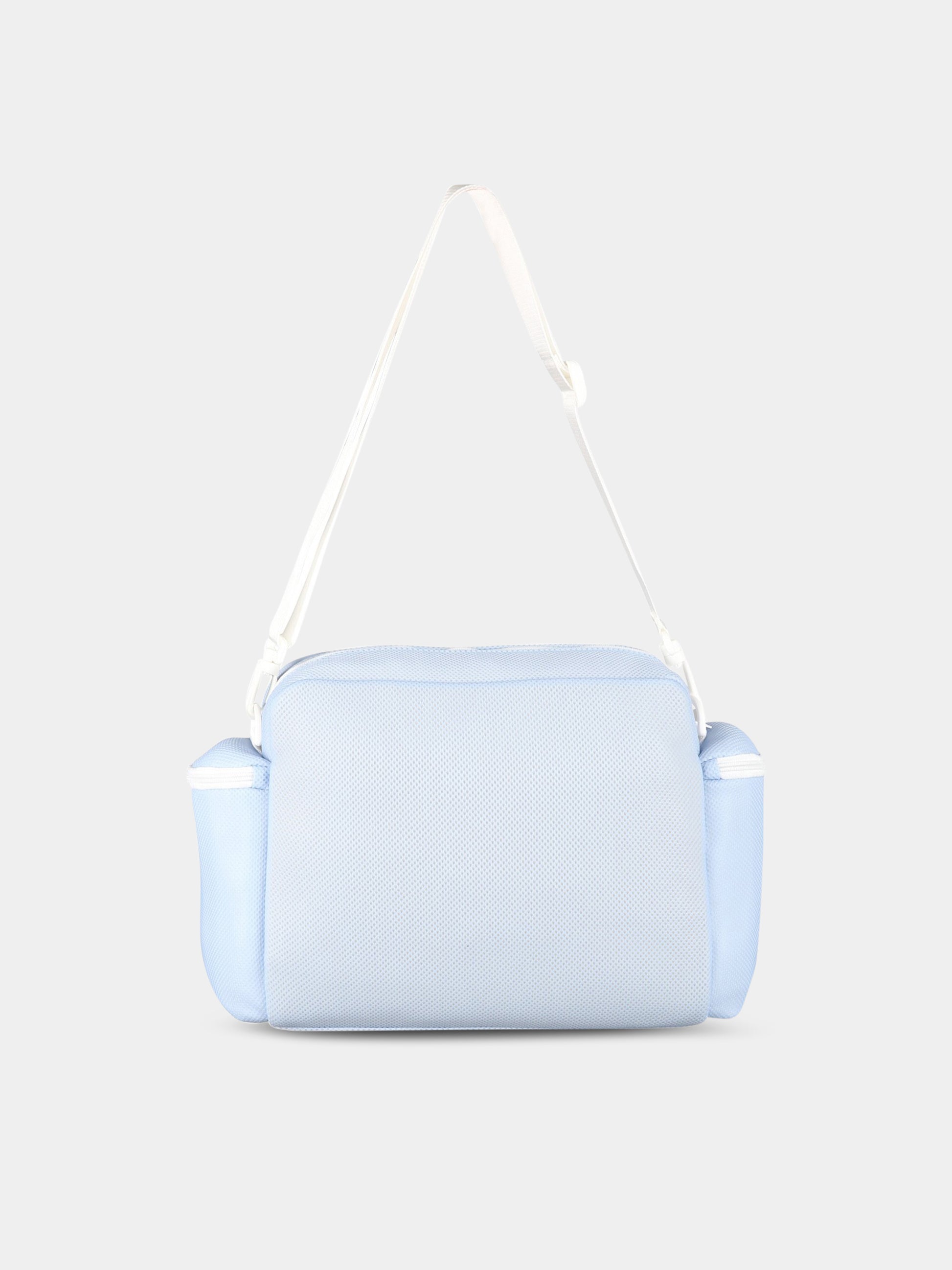 Borsa-mamma celeste per neonato con logo,Versace,1007127 1A06133 2V320