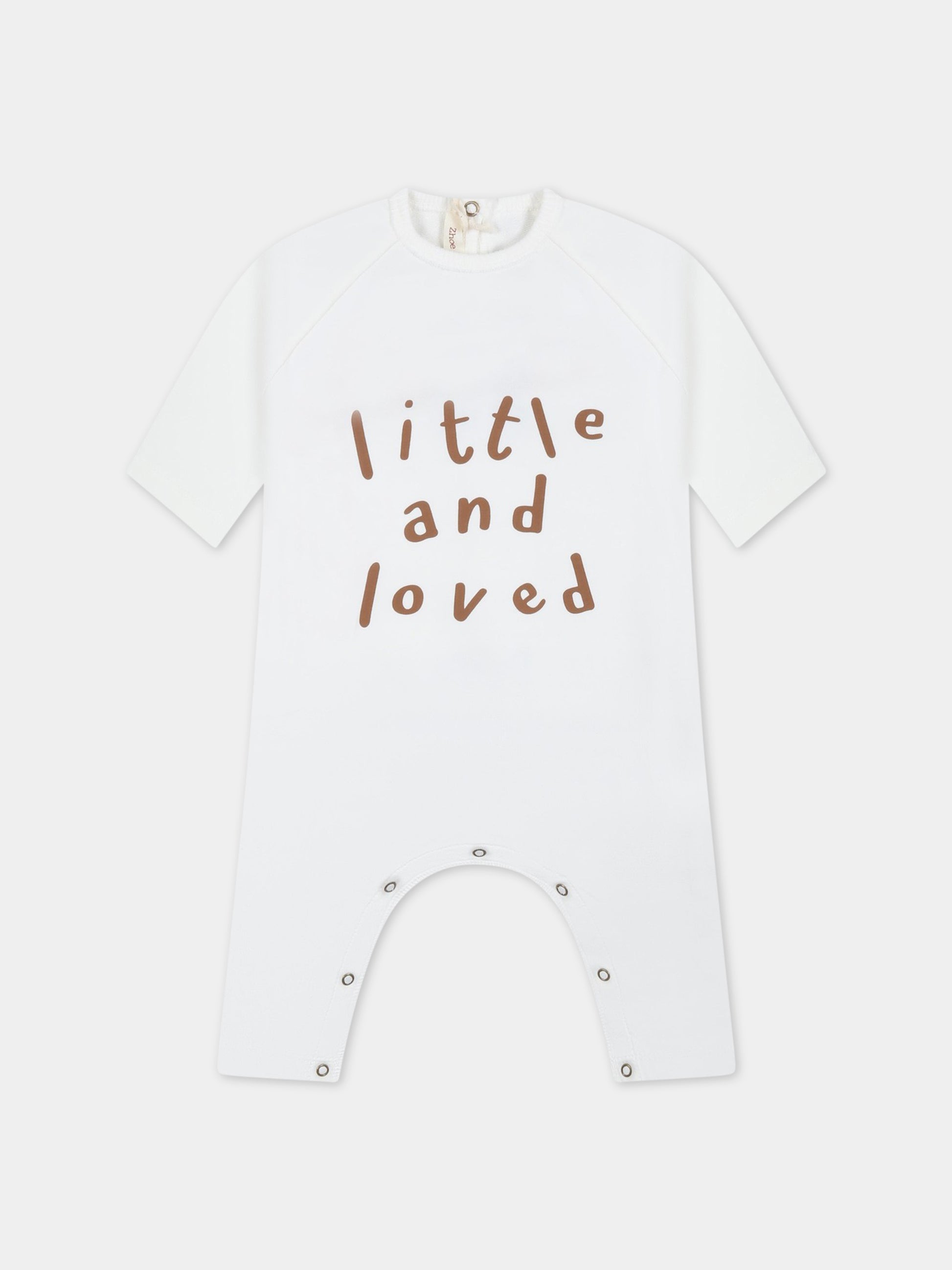 Tutina avorio per neonati con scritta marrone,Zhoe & Tobiah,FFE18 BIASTSAF