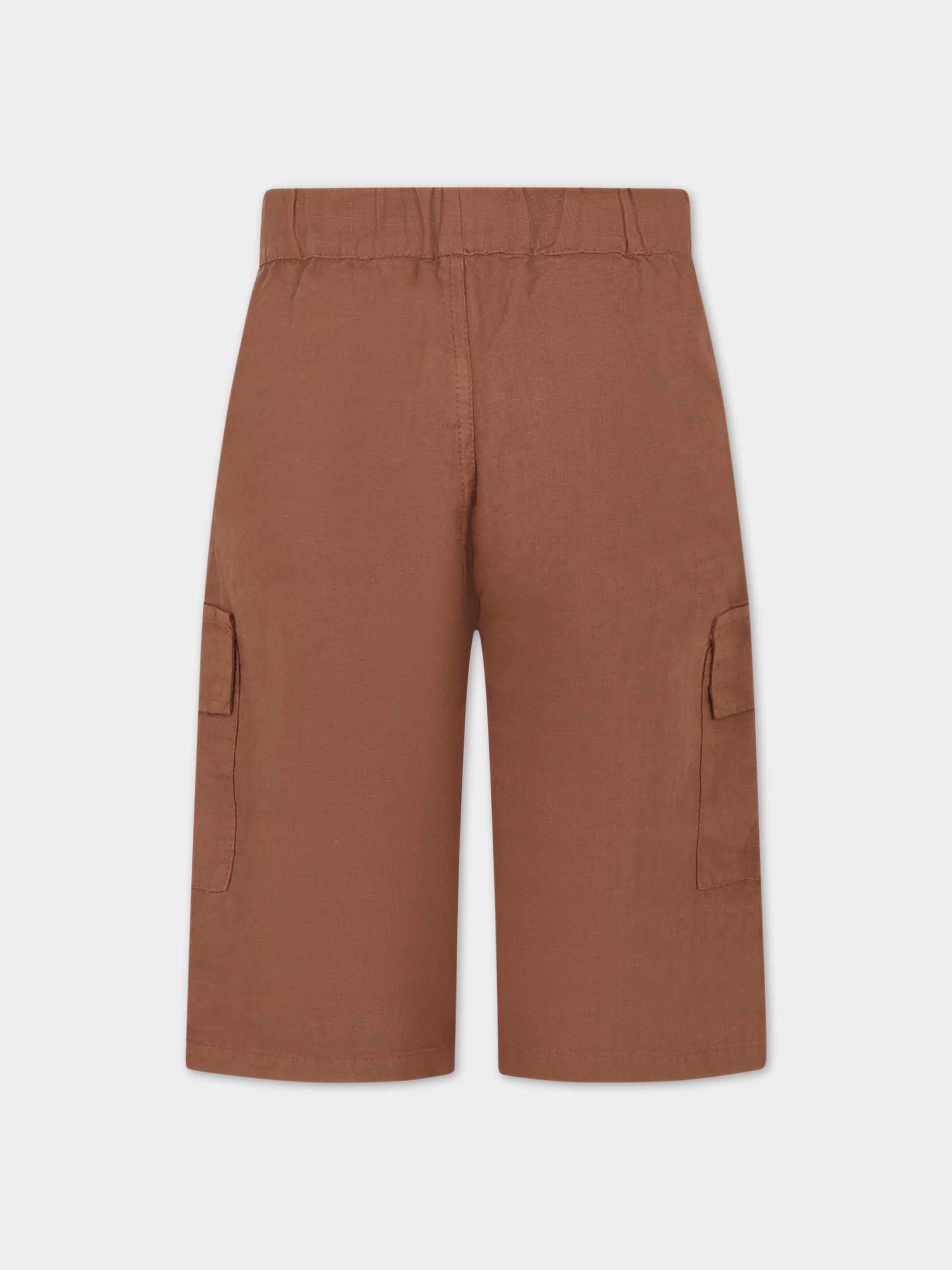 Bermuda marroni per bambino in lino,Zhoe & Tobiah,LIN4 358