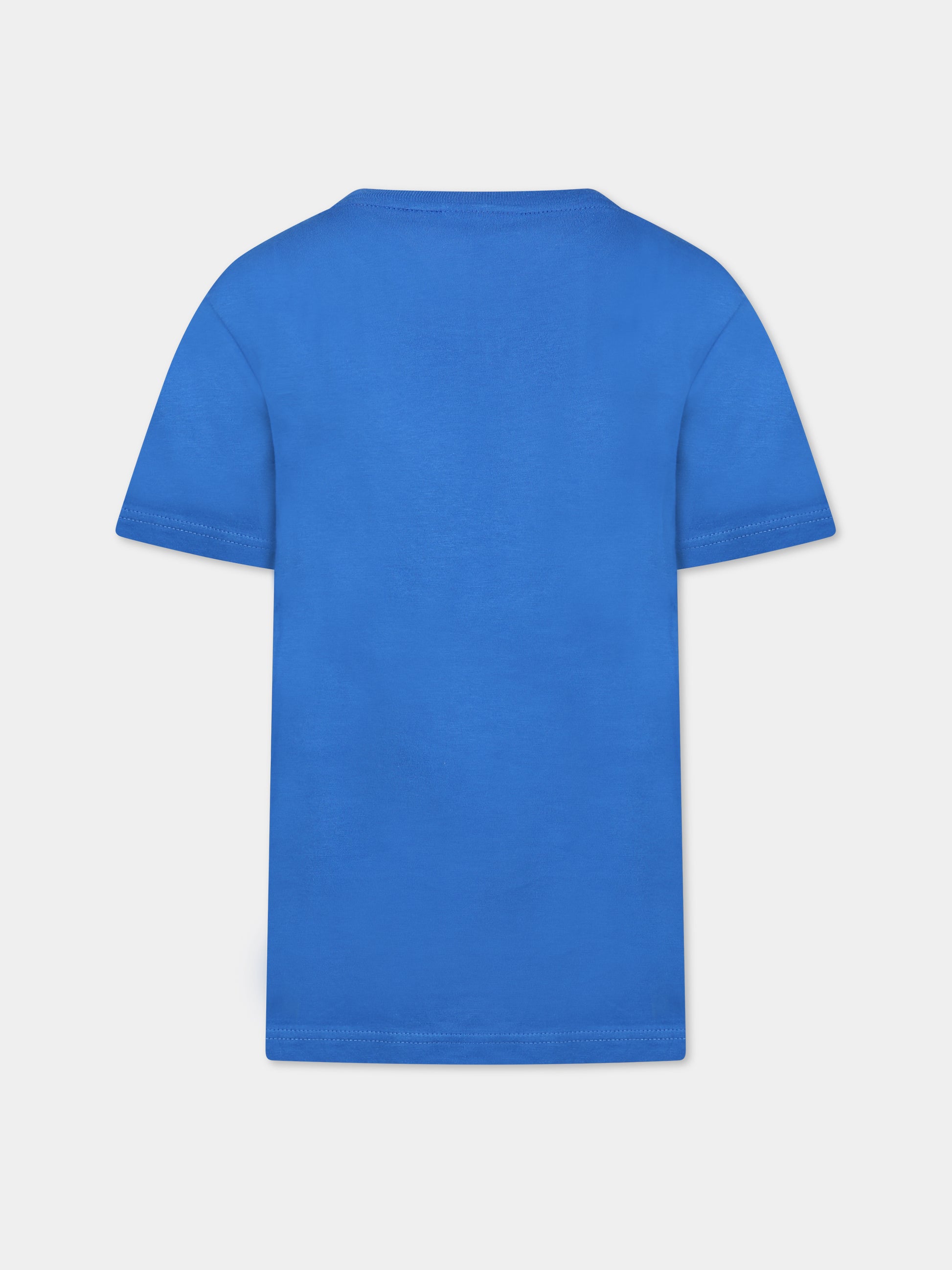 T-shirt blu per bambino con iconico coccodrillo,Lacoste,TJ1442 KXB