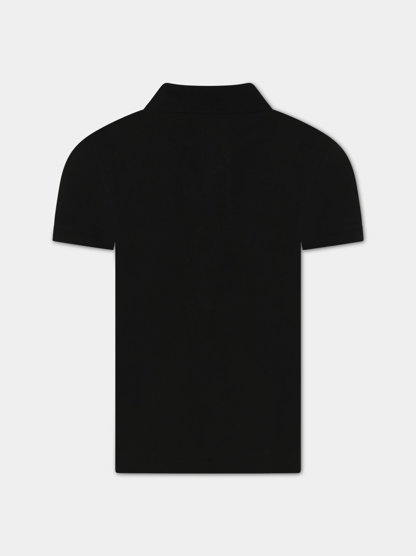 polo nero per bambino con coccodrillo verde,Lacoste,PJ2909 031