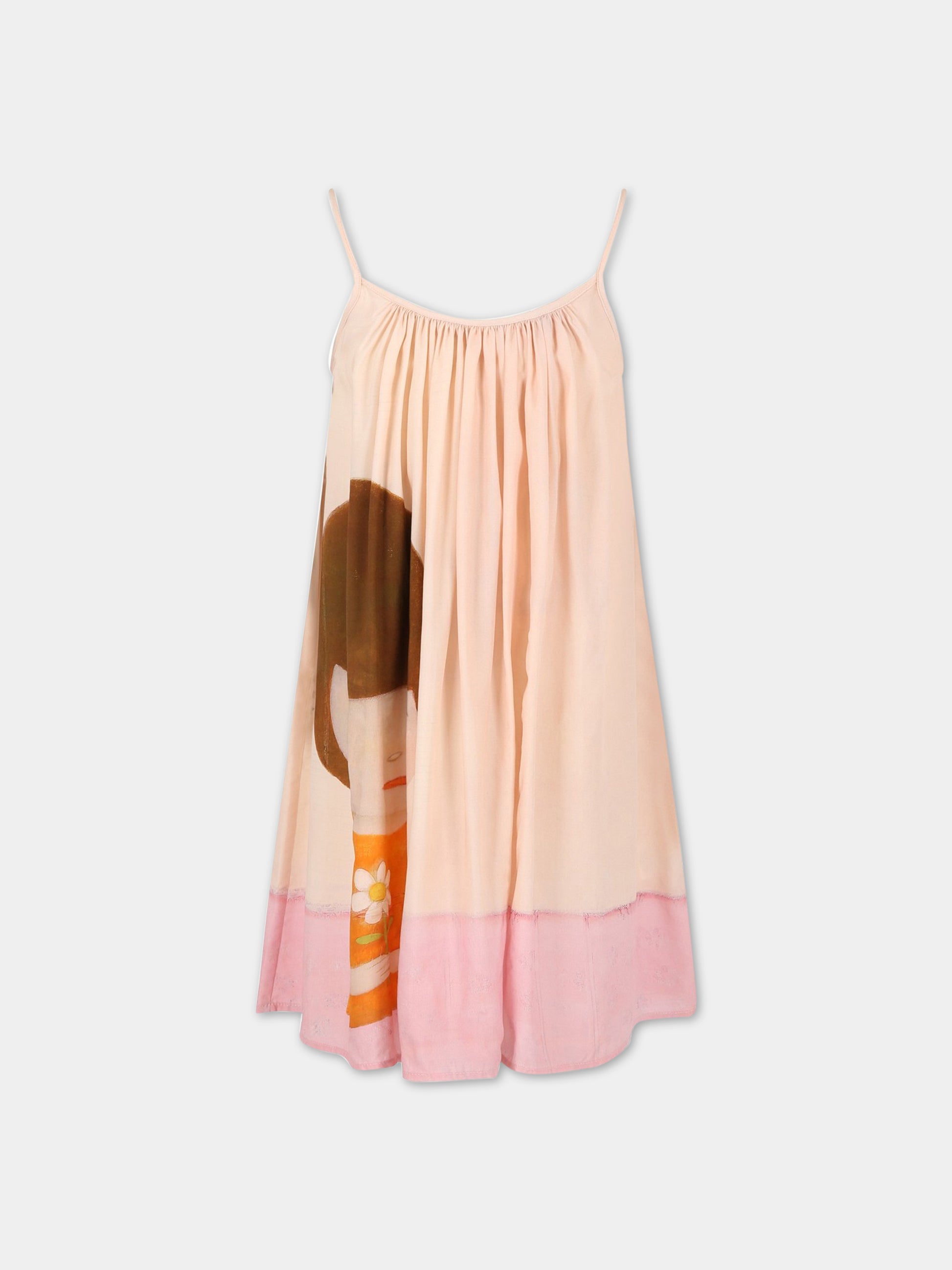 Vestito rosa per bambina con stampa,Stella Mccartney Kids,TS1H02 Z1445 454MC
