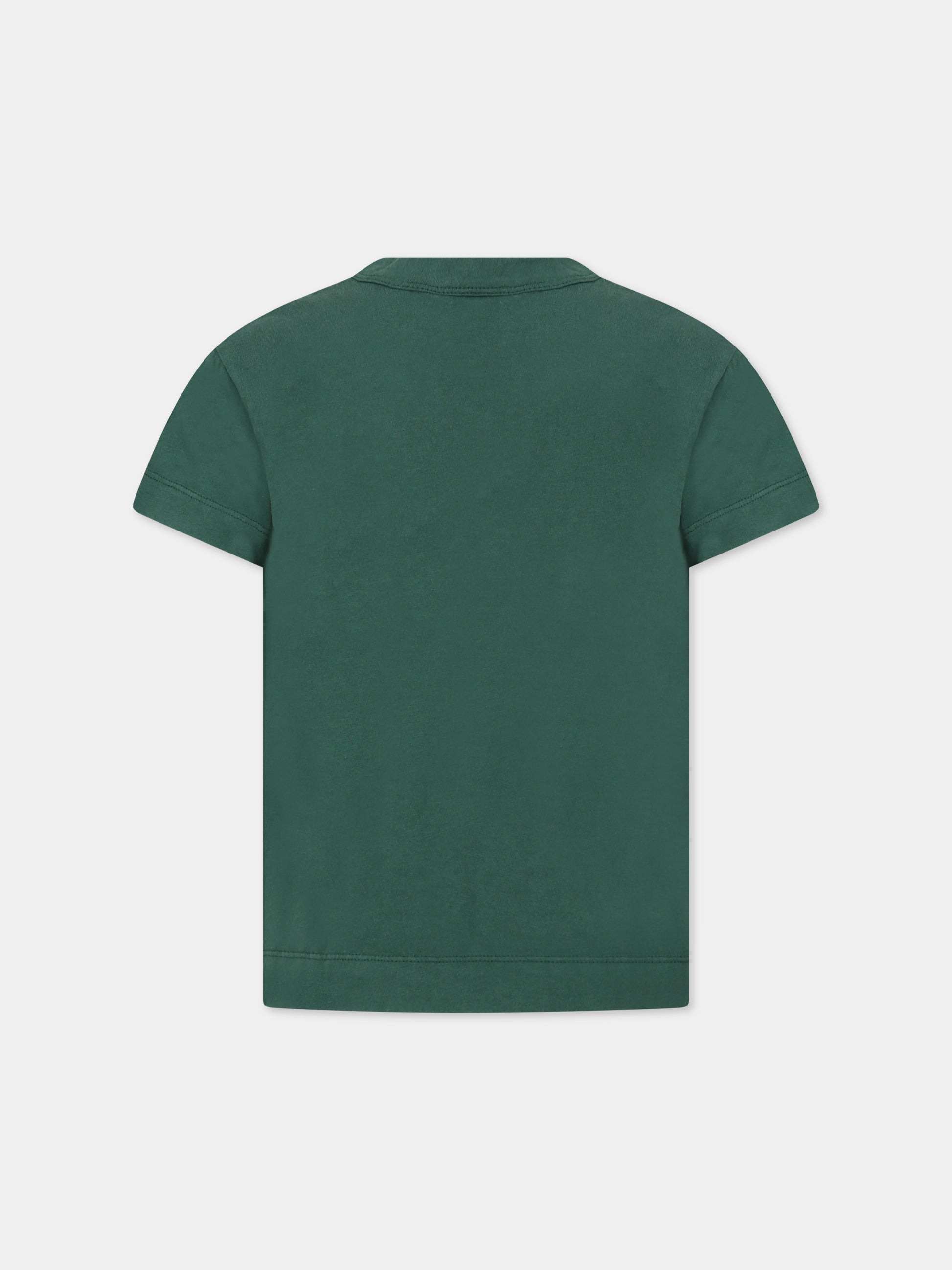 T-shirt verde per bambini con stampa e logo,The Animals Observatory,S23001 146 BO