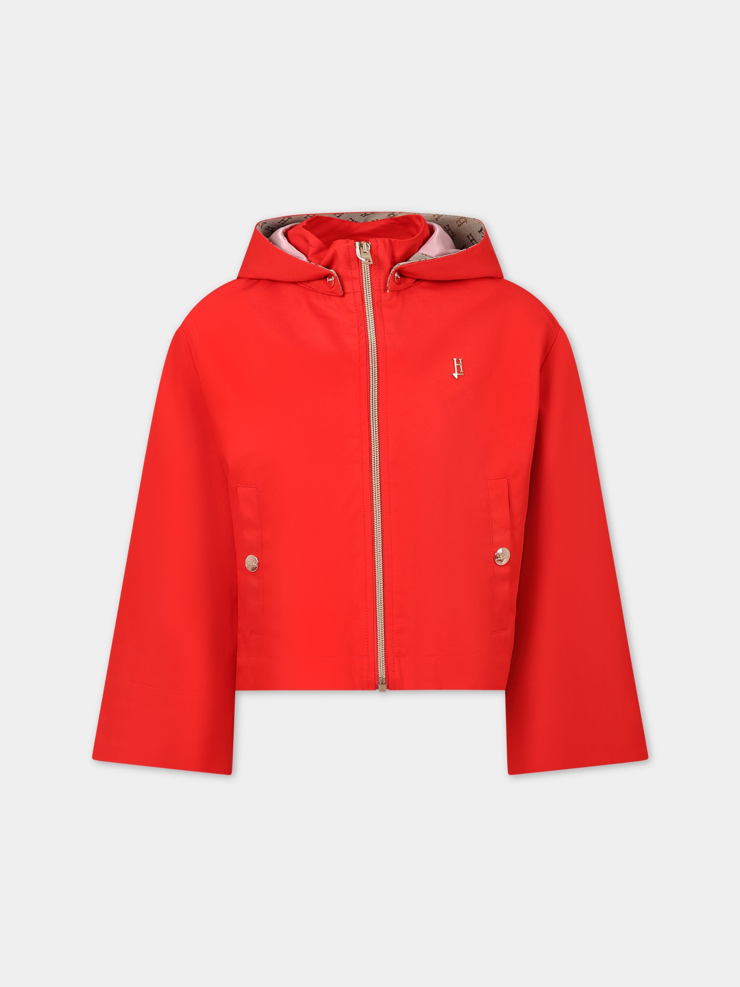 Giubbotto rosso per bambina con logo,Herno Kids,GI000061G 13218 6030