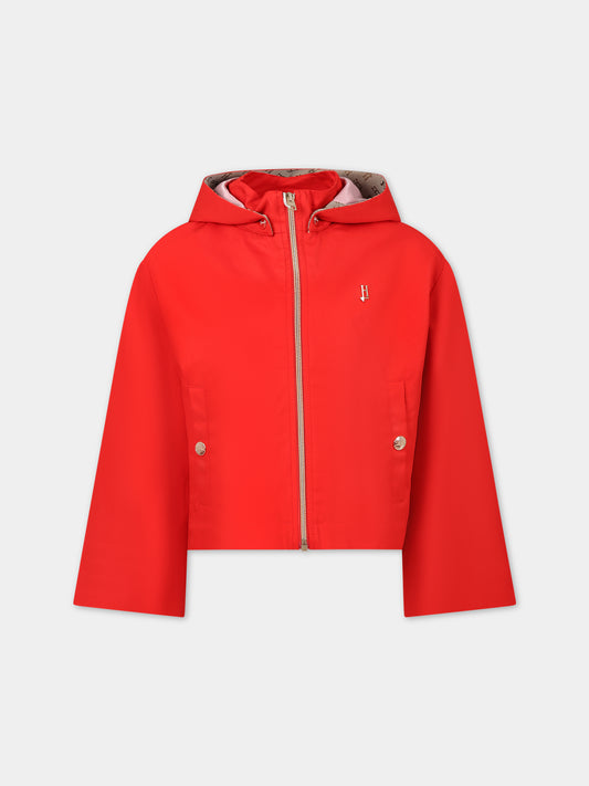 Giubbotto rosso per bambina con logo,Herno Kids,GI000061G 13218 6030