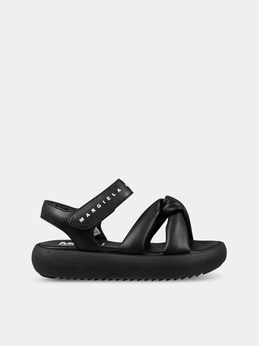 Sandali neri per bambina con logo,Mm6 Maison Margiela,73381 1