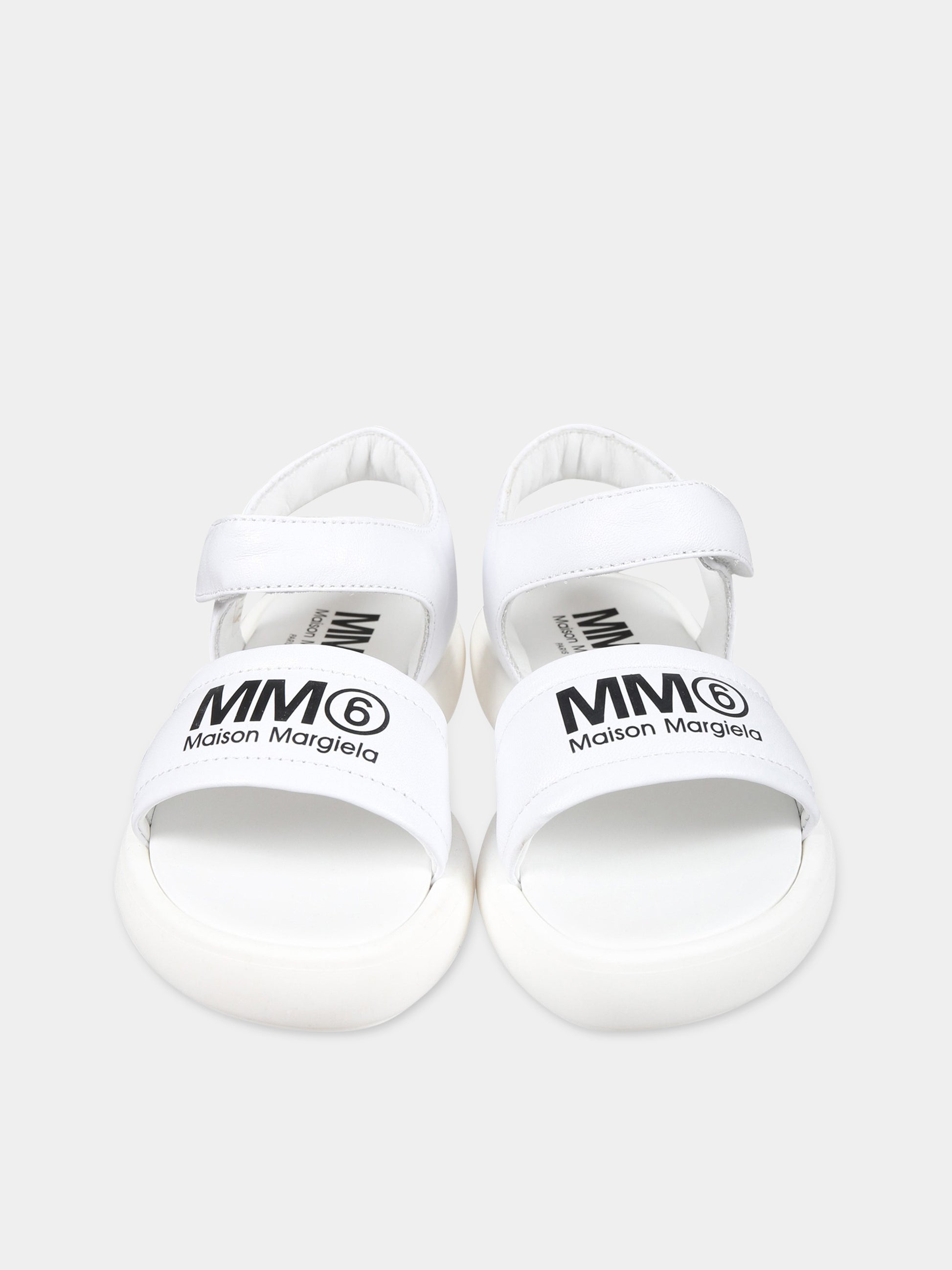 Sandali bianchi per bambina con logo,Mm6 Maison Margiela,73380 1