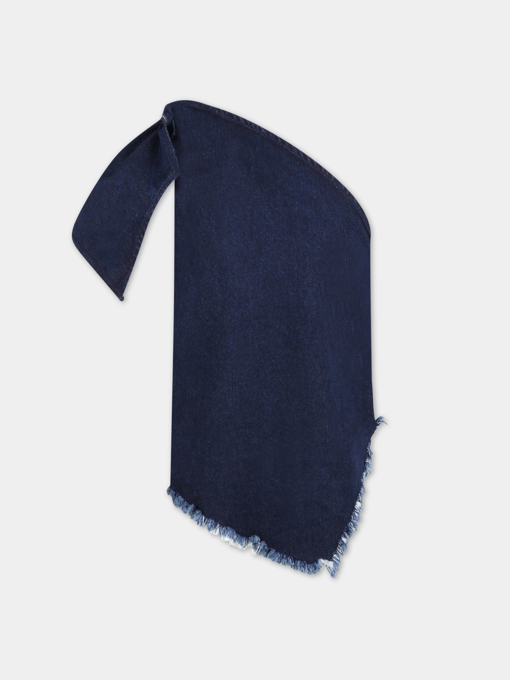 Top blu per bambina con patch logato e nodo,Marques Almeida,SS23CORETP0342DNM NAVY