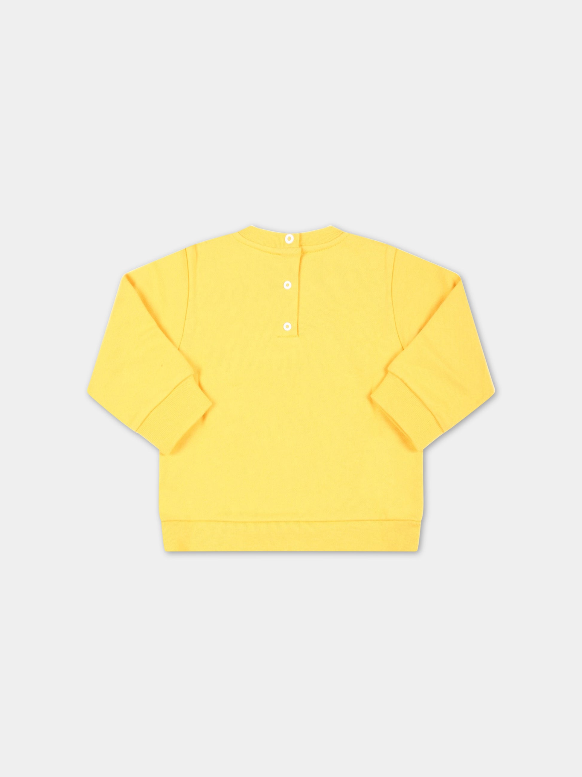 Felpa gialla per neonati con logo bianco,Fendi Kids,BUH054 5V0 F08HW