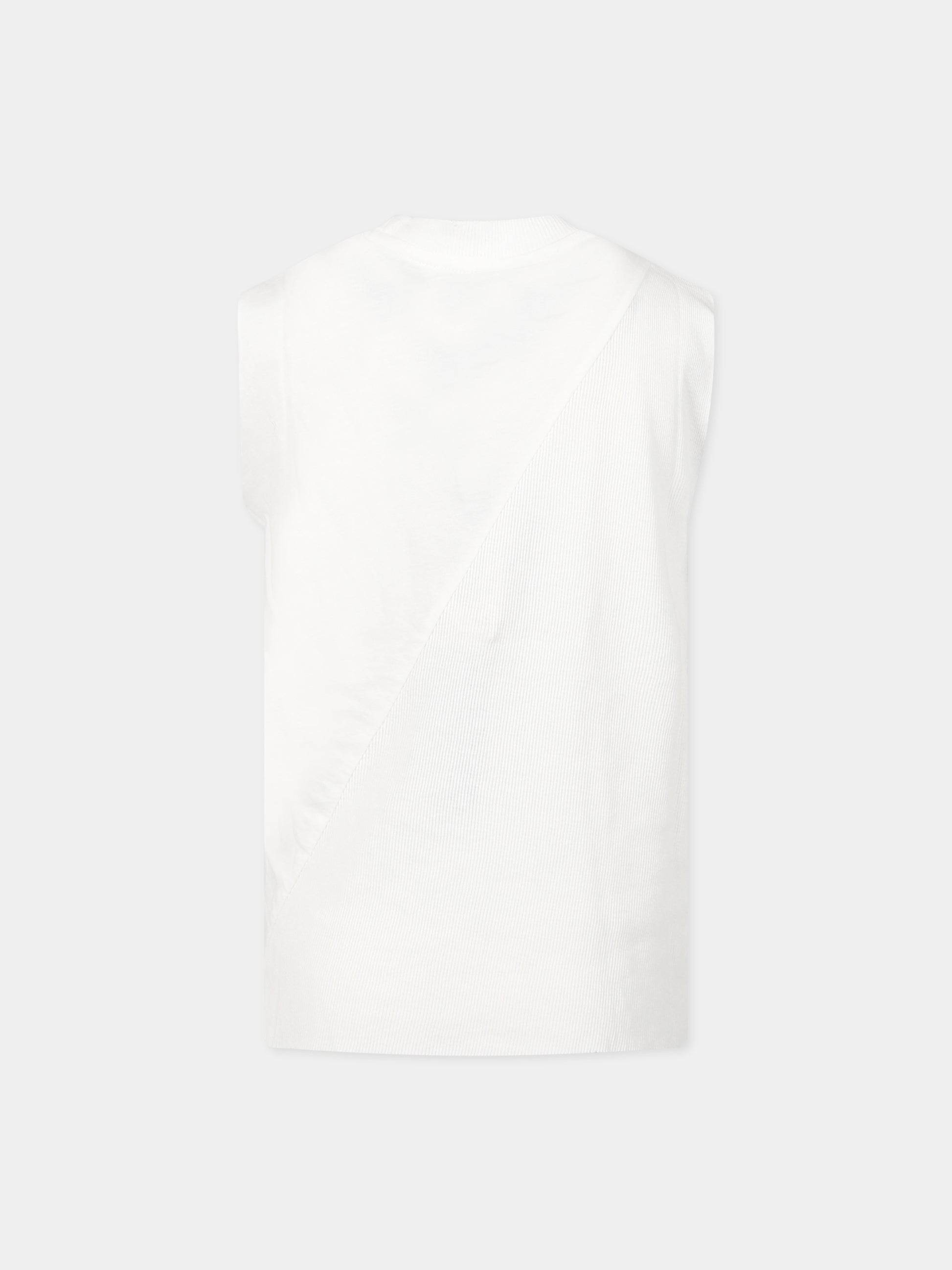 T-shirt bianca per bambino con stampa e logo,Nununu,NU3714A