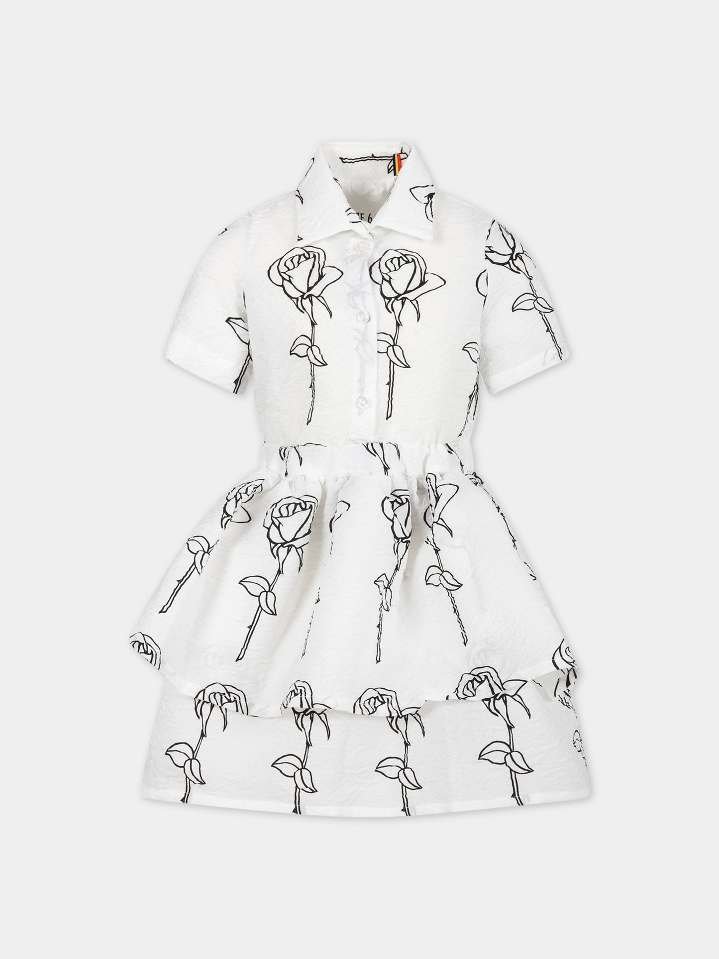 Vestito bianco per bambina con stampa,Caroline Bosmans,SS23 4000 36B 0010A