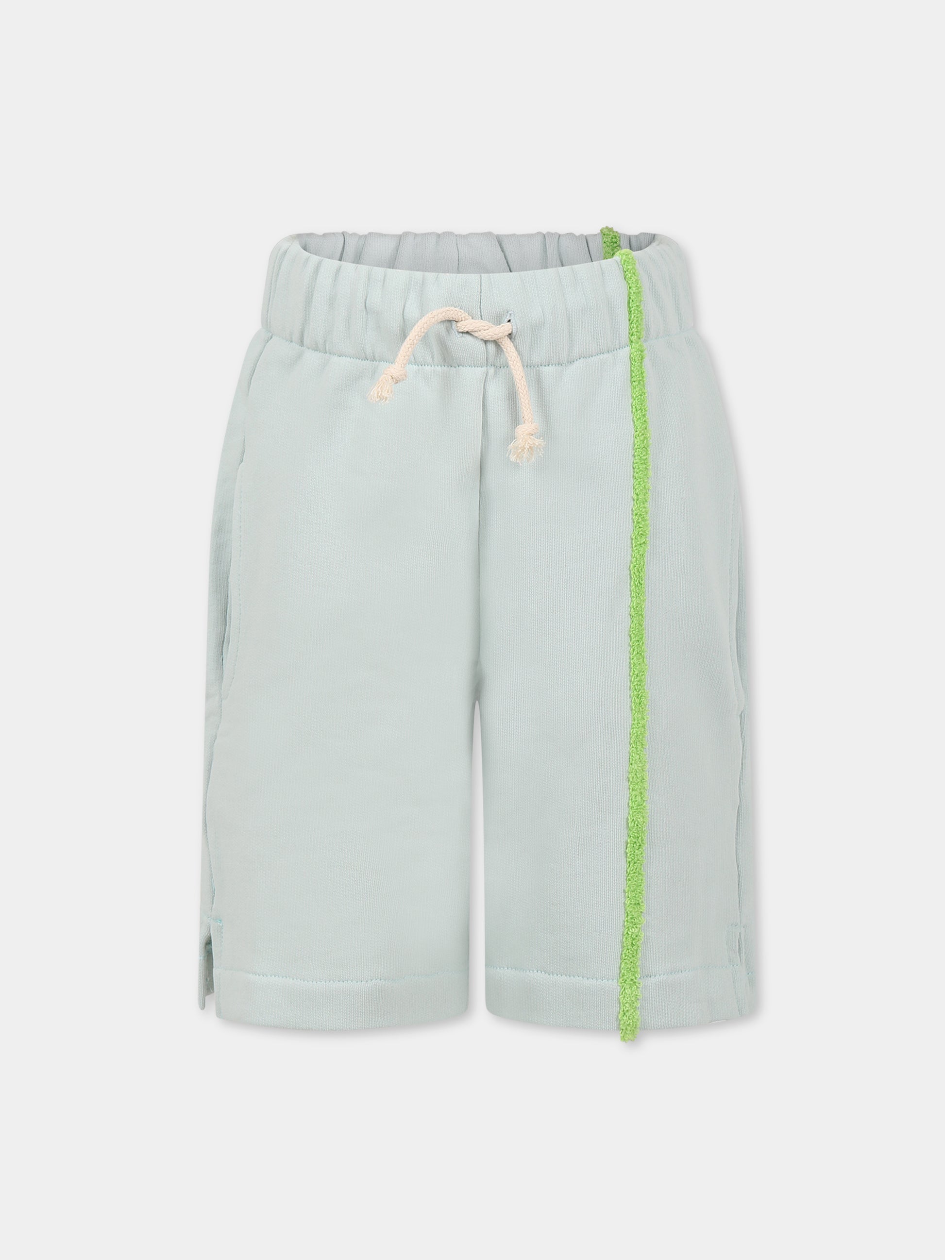 Shorts celeste per bambini con dettaglio verde,Raquette,BAT 005A 67