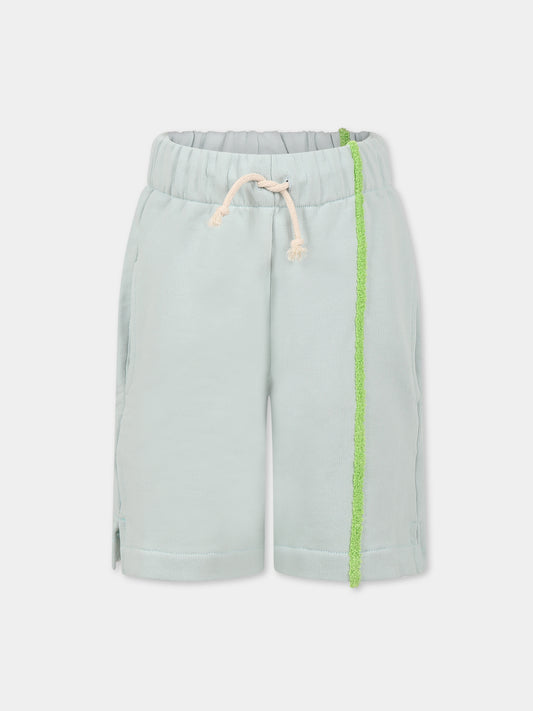 Shorts celeste per bambini con dettaglio verde,Raquette,BAT 005A 67