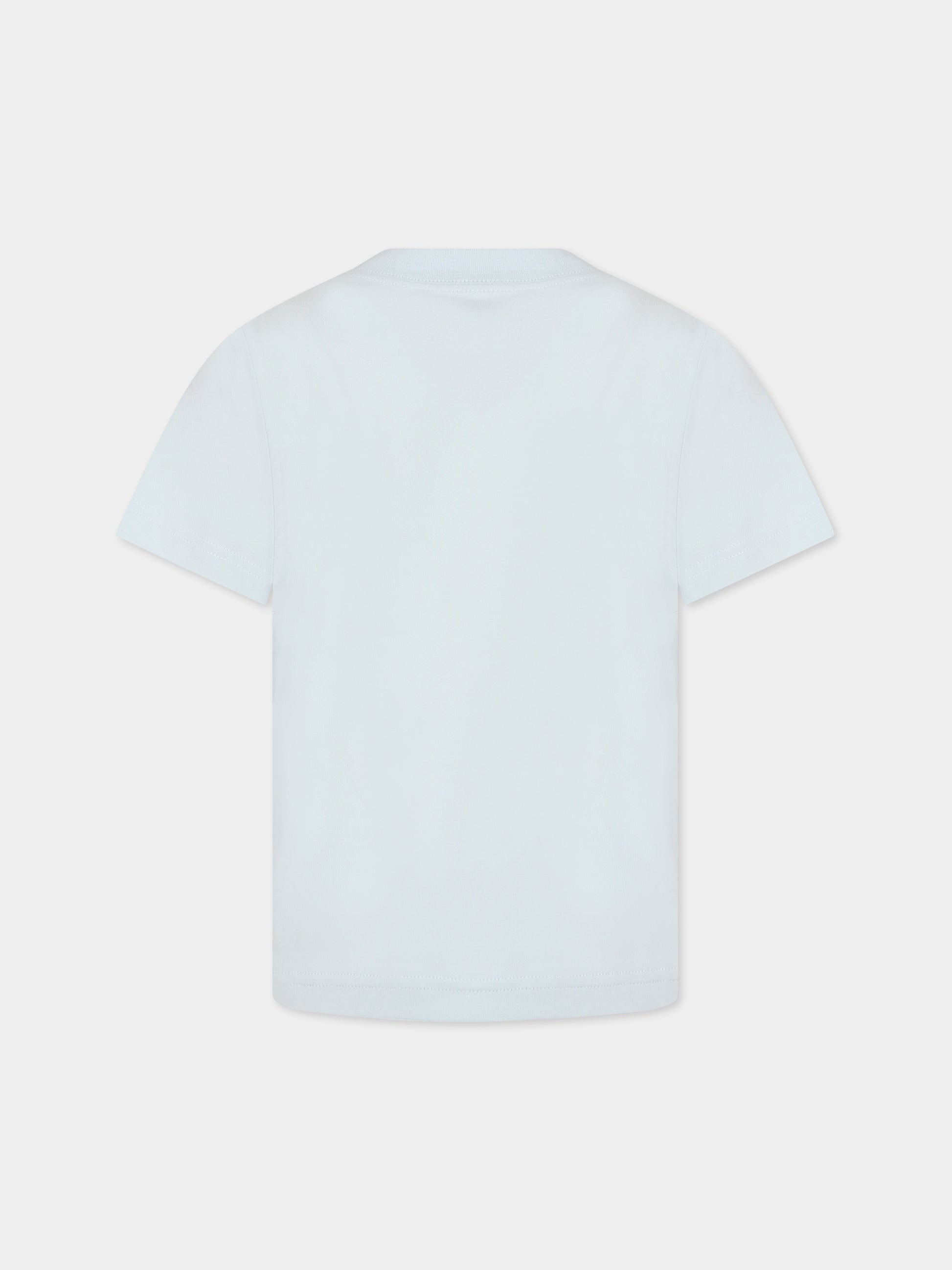 T-shirt celeste per bambini con stampa e logo,Raquette,BAT 001C 78