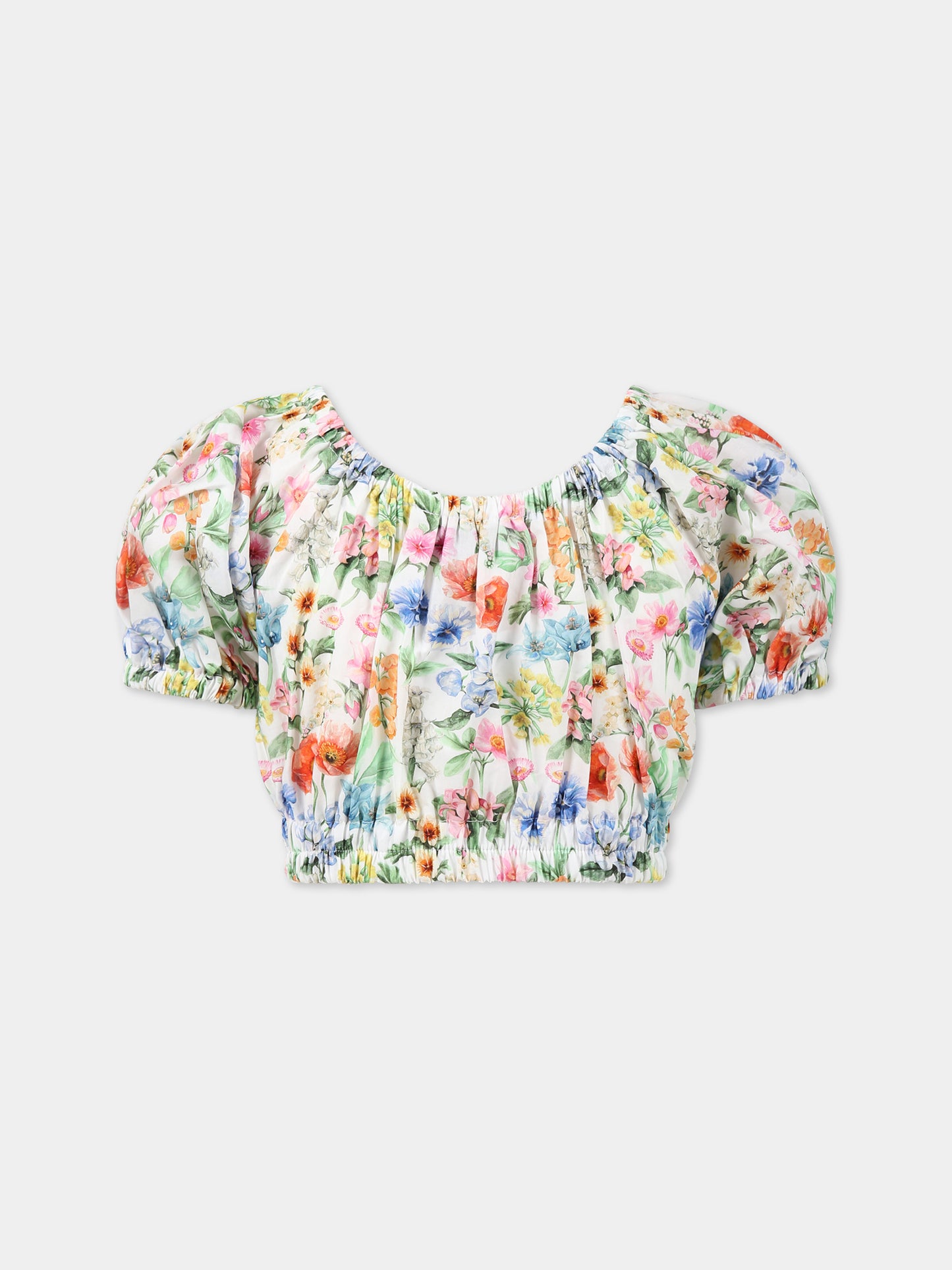 T-shirt multicolor per bambina con stampa floreale,Paade Mode,232111419