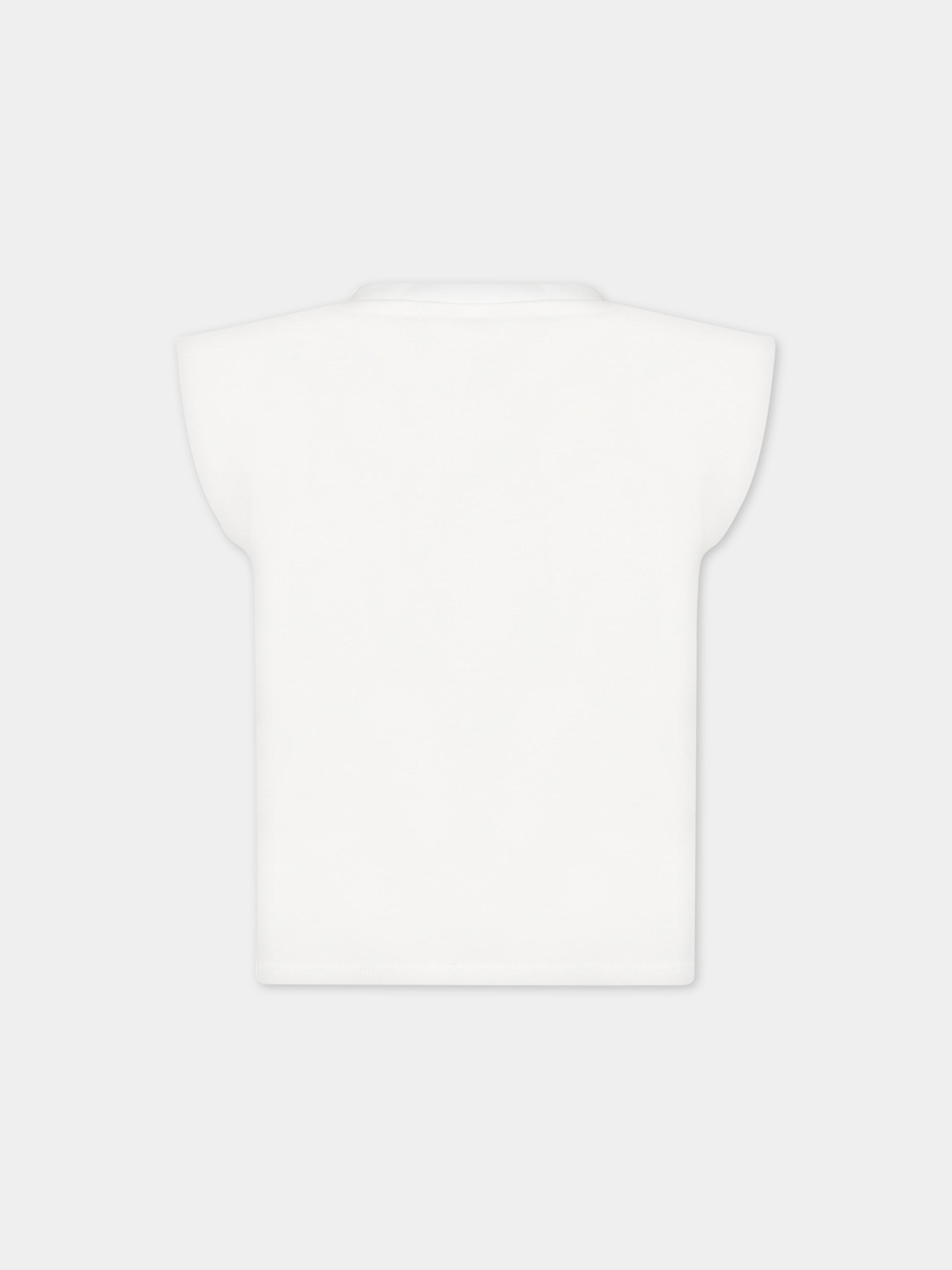 T-shirt bianca per bambina con logo,Blumarine Baby,IA3062J5003 C3273