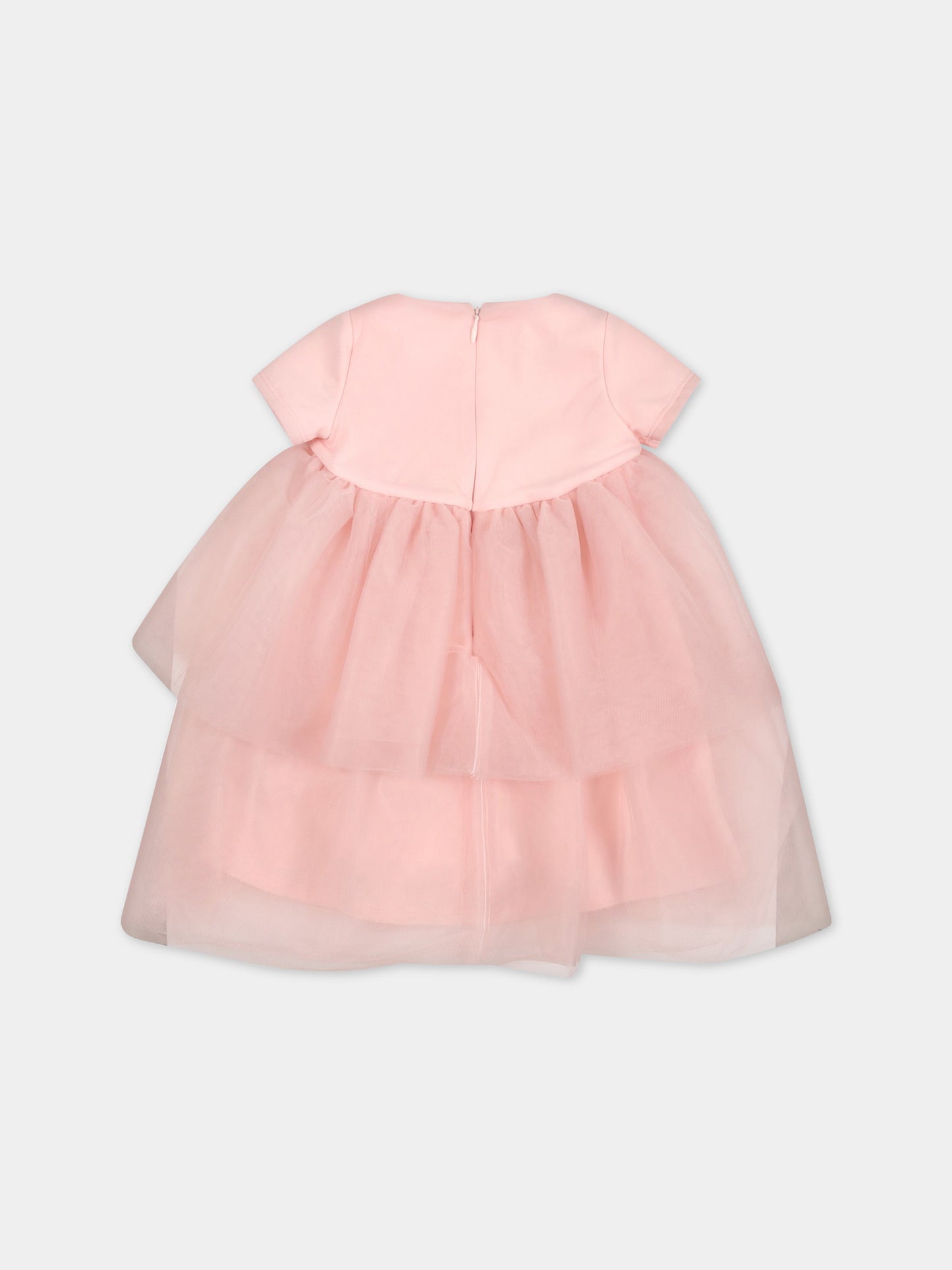 Vestito rosa per neonata con logo,Blumarine Baby,IA3117J6624 X0485