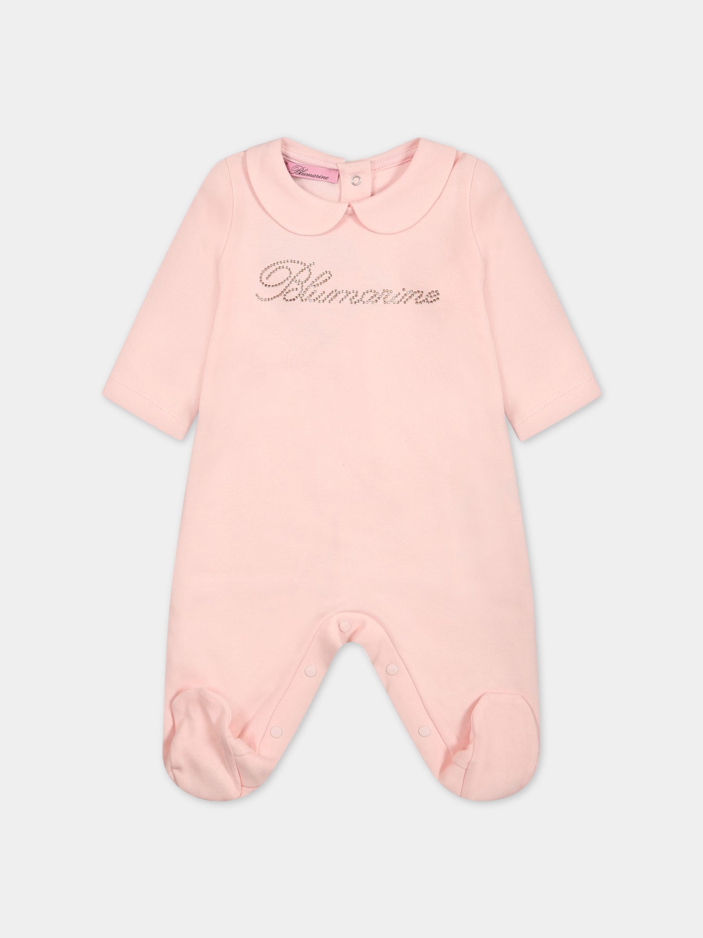 Set rosa per neonata con logo,Blumarine Baby,IA3126J6050 X0485