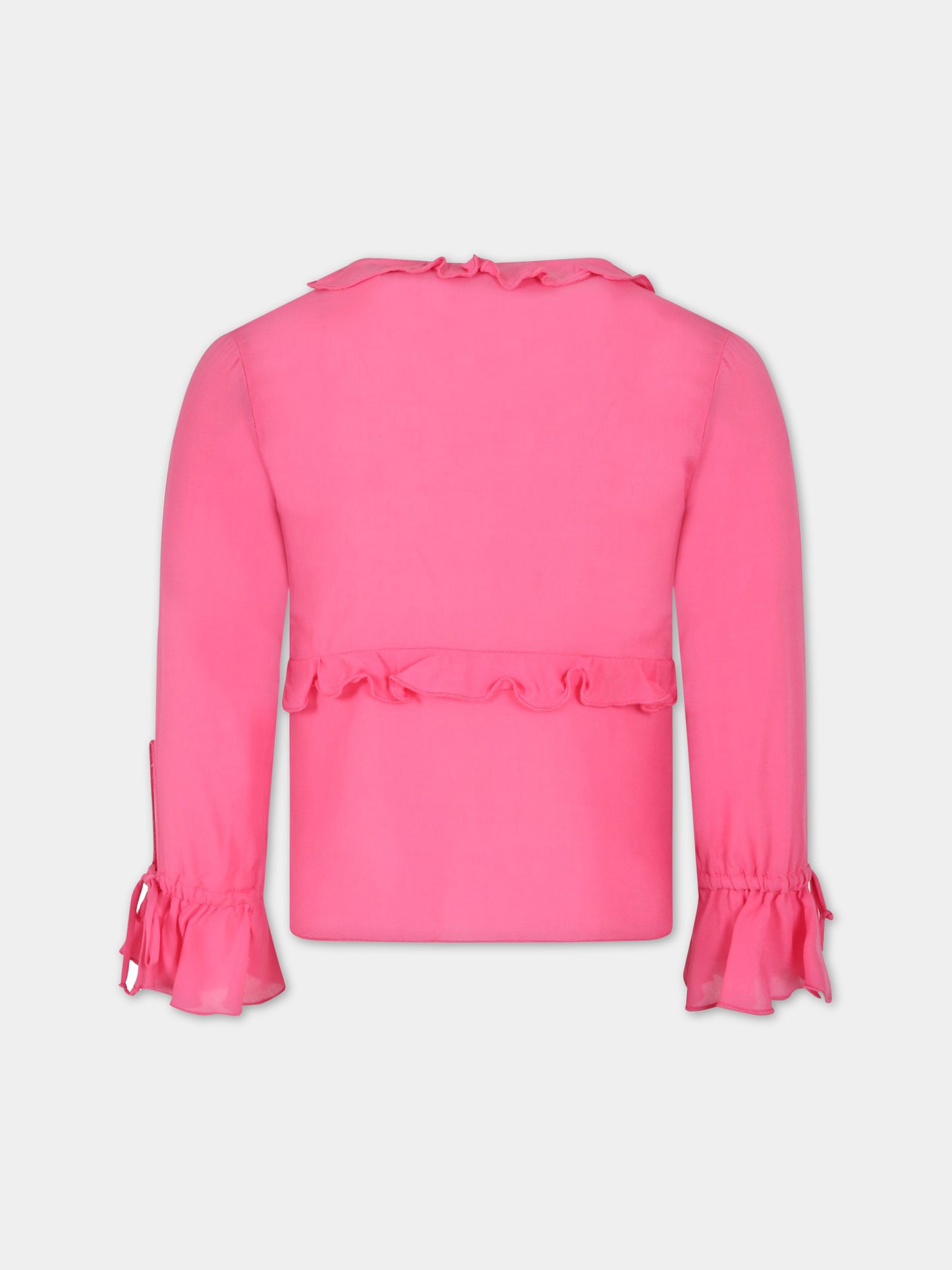 T-shirt fucsia per bambina con logo,Blumarine Baby,IA3149T3443 X0482