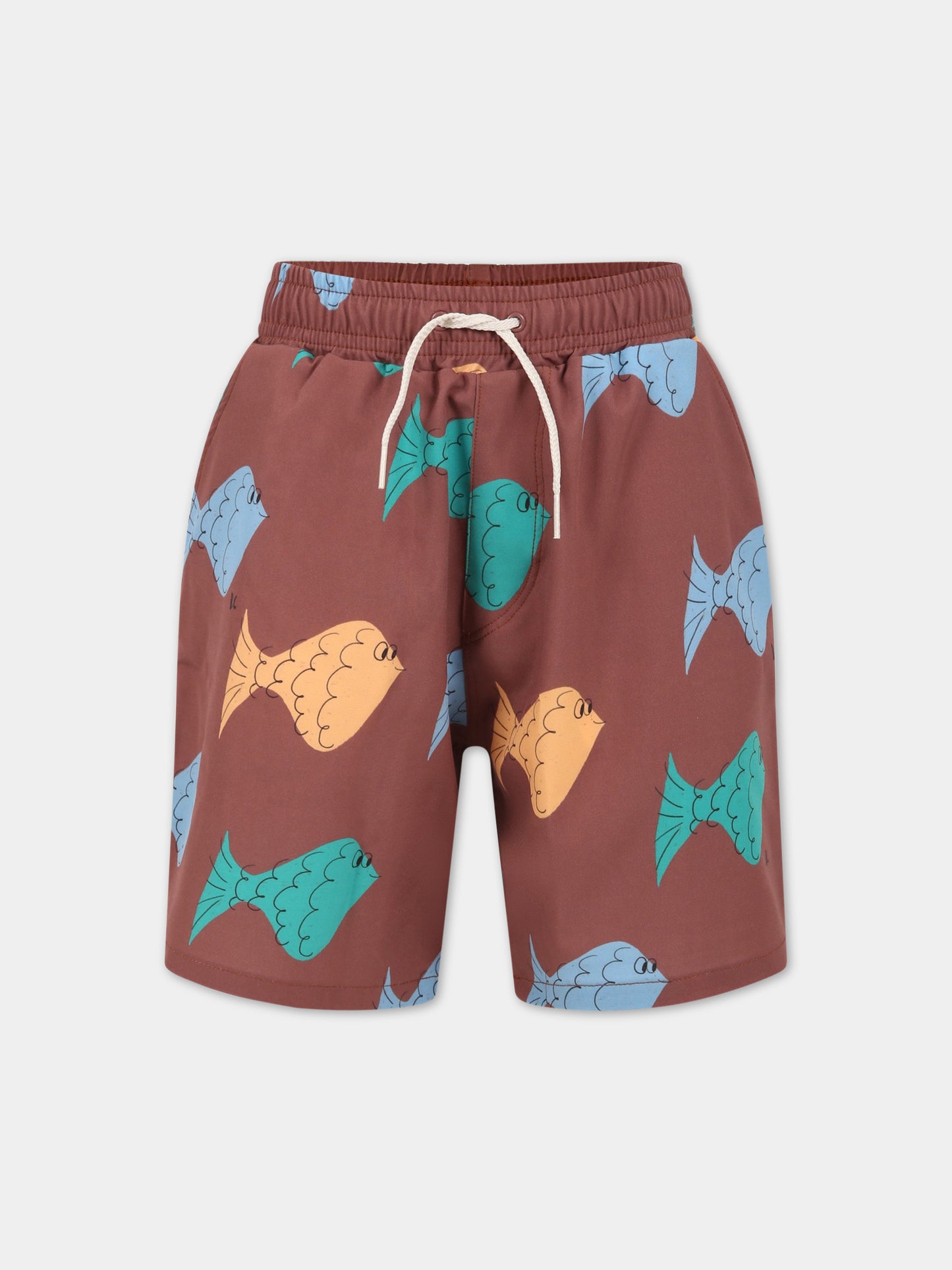 Boxer mare marroni per bambino con stampa pesci all-over,Bobo Choses,123AC142