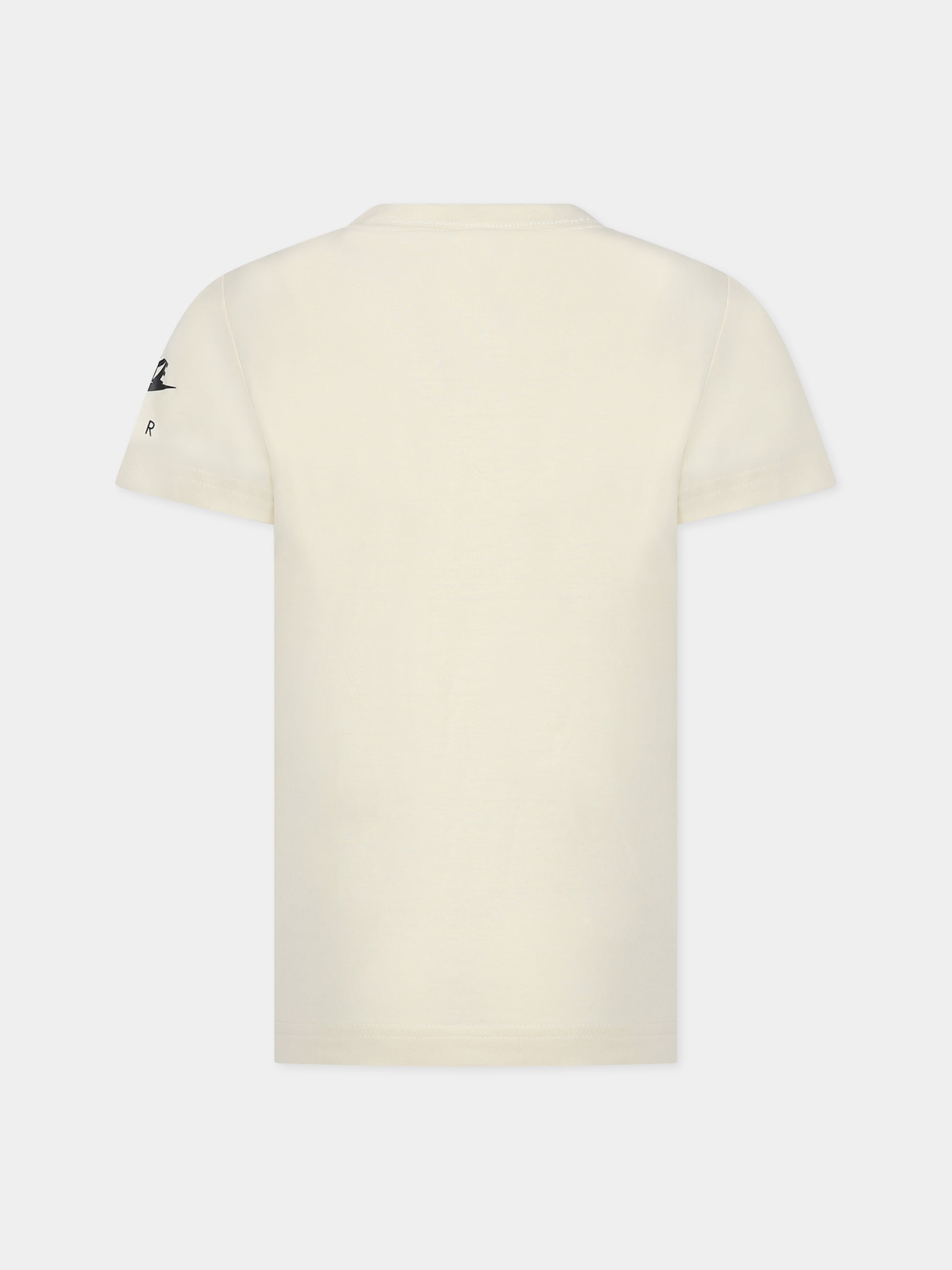 T-shirt avorio per bambino con logo e stampa,Nike,86K947 W3Z