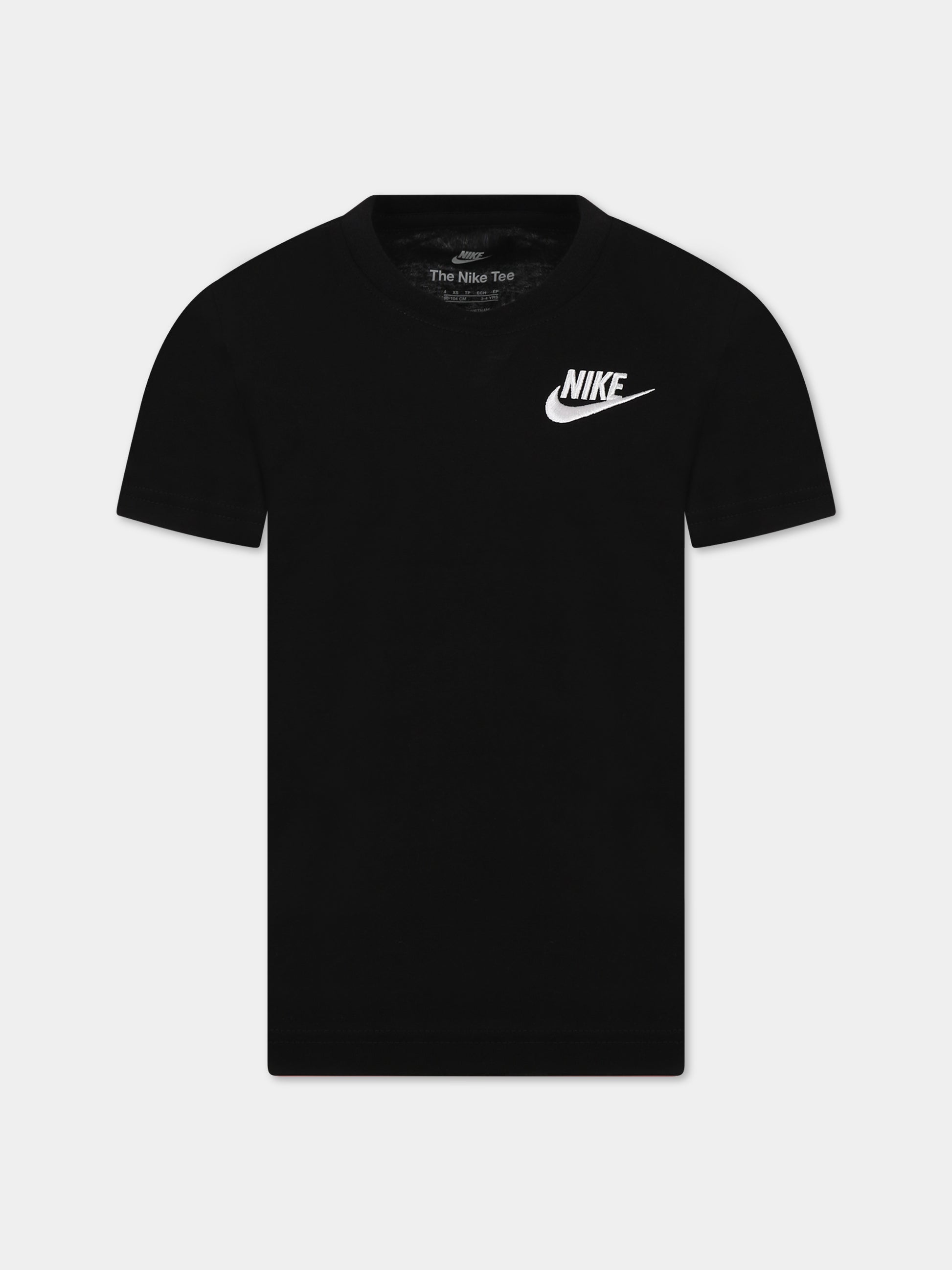 T-shirt nera per bambino con logo,Nike,8UC545 023