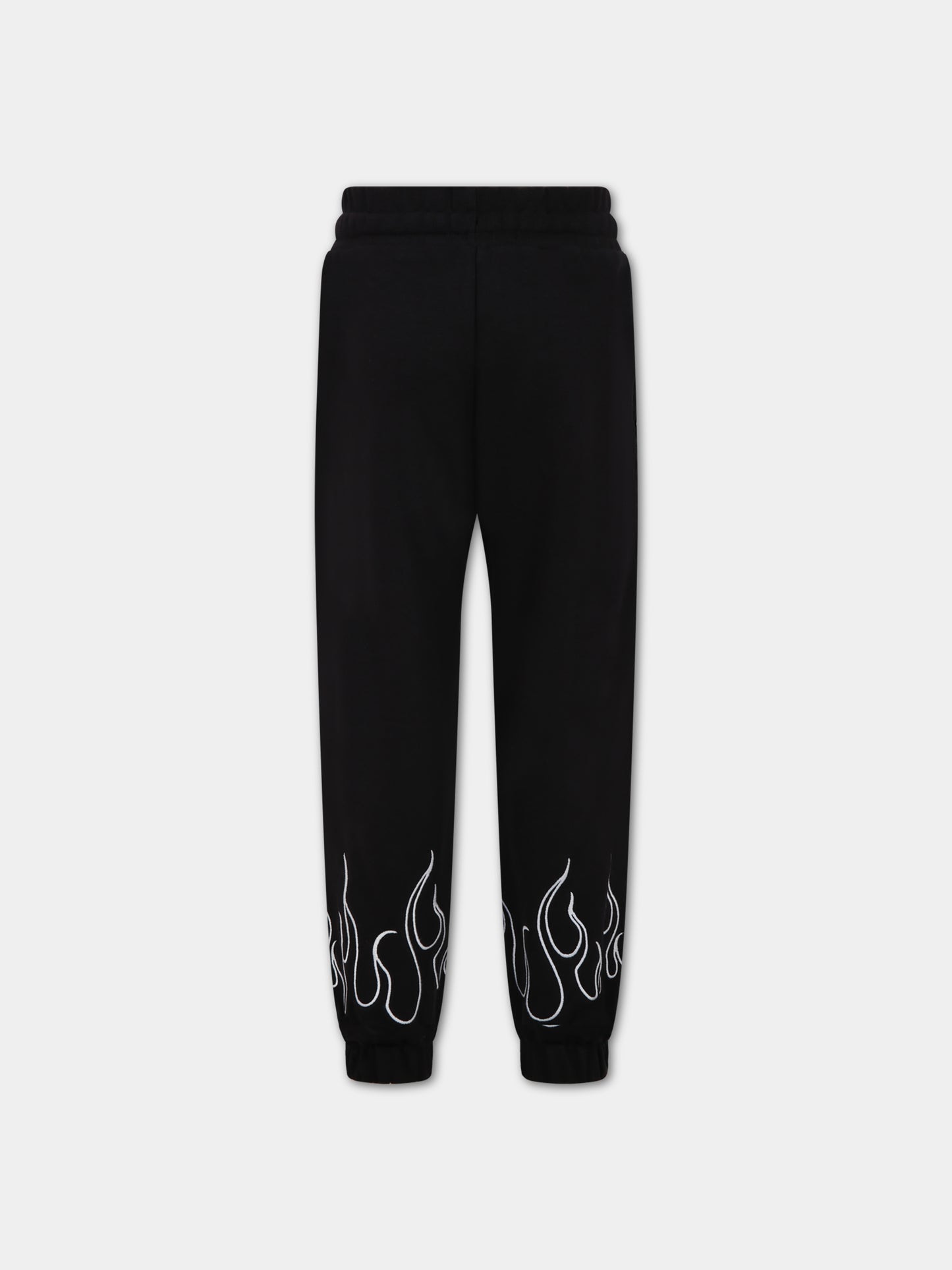 Pantaloni nero per bambino con fiamme e logo,Vision Of Super,PFV3100J BIANCO