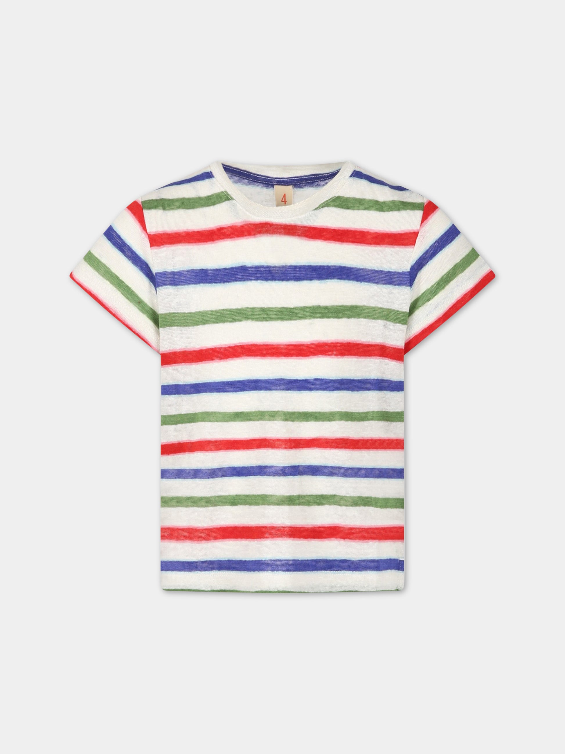 T-shirt multicolor per bambina a righe,Bellerose,MIO31 T1302S STC