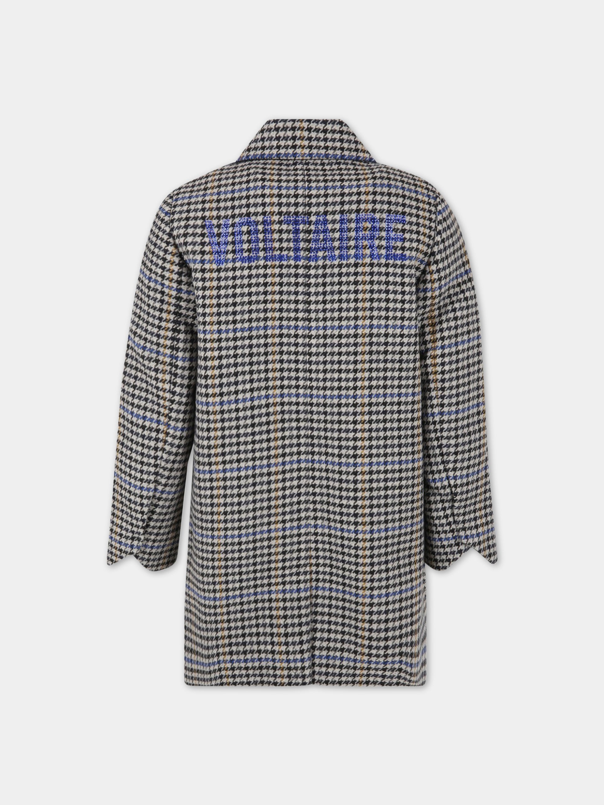 Cappotto multicolor per bambina con logo,Zadig & Voltaire Kids,X1605A 232