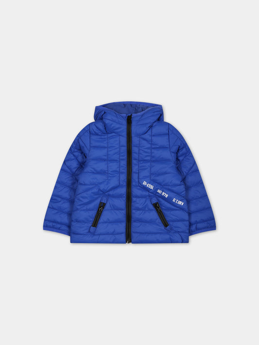 Piumino blu per neonato con logo,Diesel,K00169 KXBBF K80D