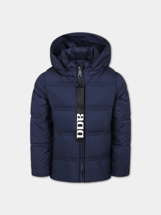 Piumino blu per bambina con logo,Add,ADFGB004 YA186 4010