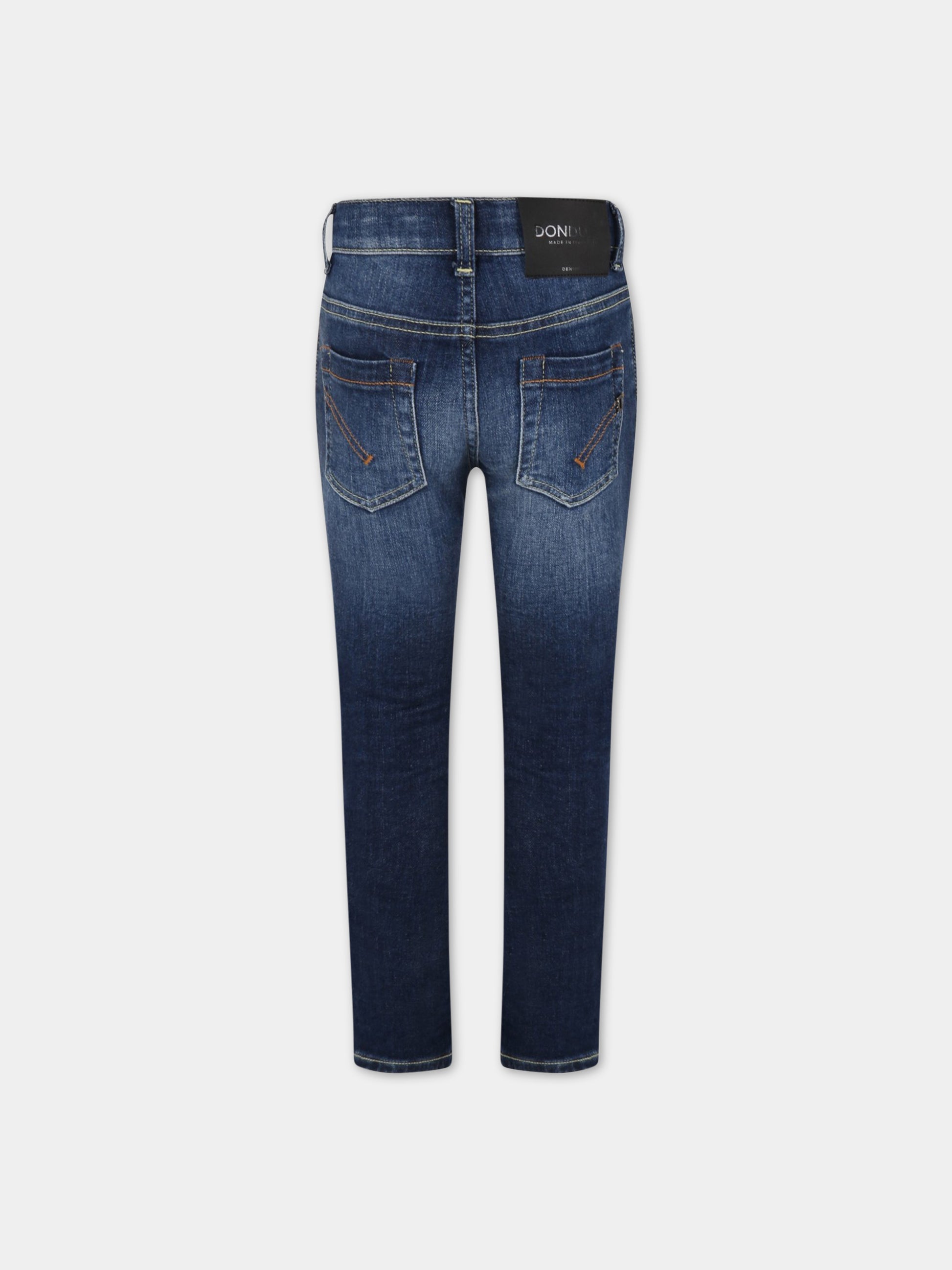 Jeans  Major  nero per bambino con patch logato,Dondup Kids,DMPA169 YD027 4020