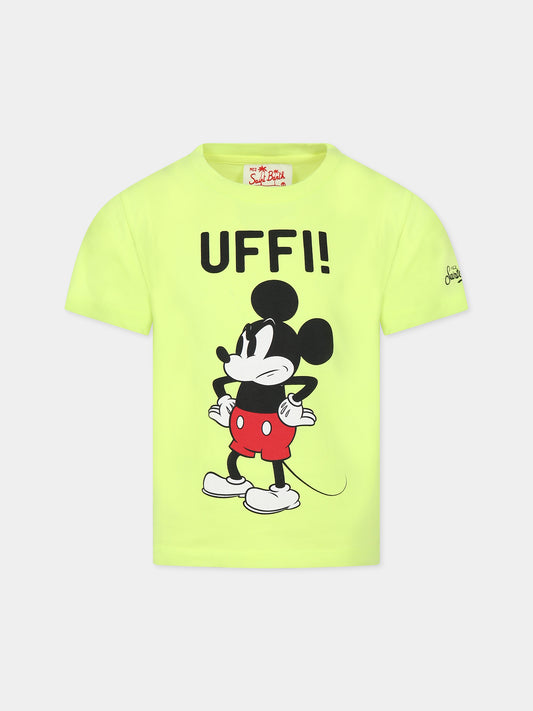 T-shirt gialla per bambino con stampa Toplino e logo,Mc2 Saint Barth,TSHIRT BOY UFFI MICKEY 94