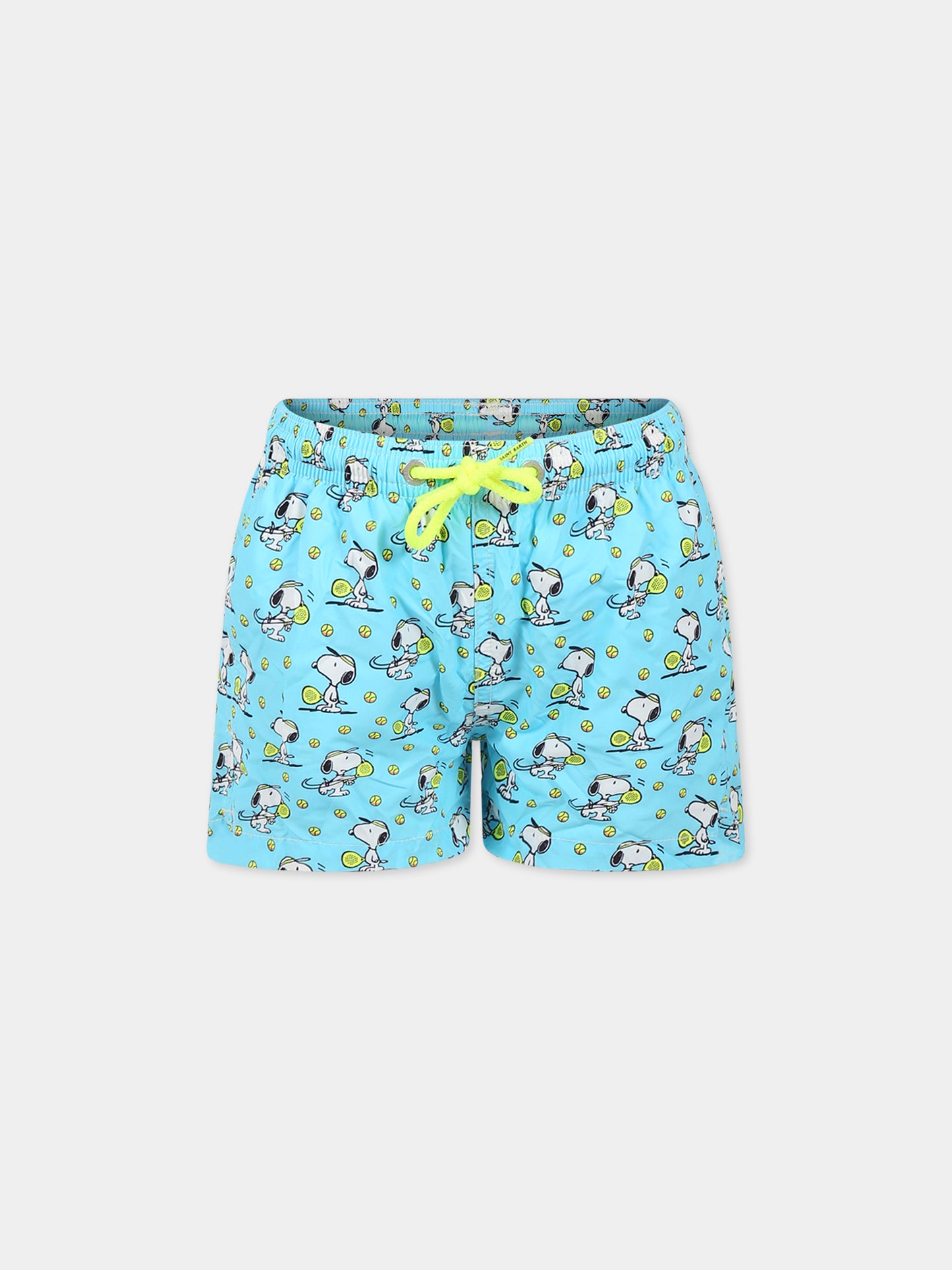 Boxer mare celesti per bambino con stampa Snoopy e logo,Mc2 Saint Barth,JEAN LIGHTING SNOOPY PADEL MINI 31