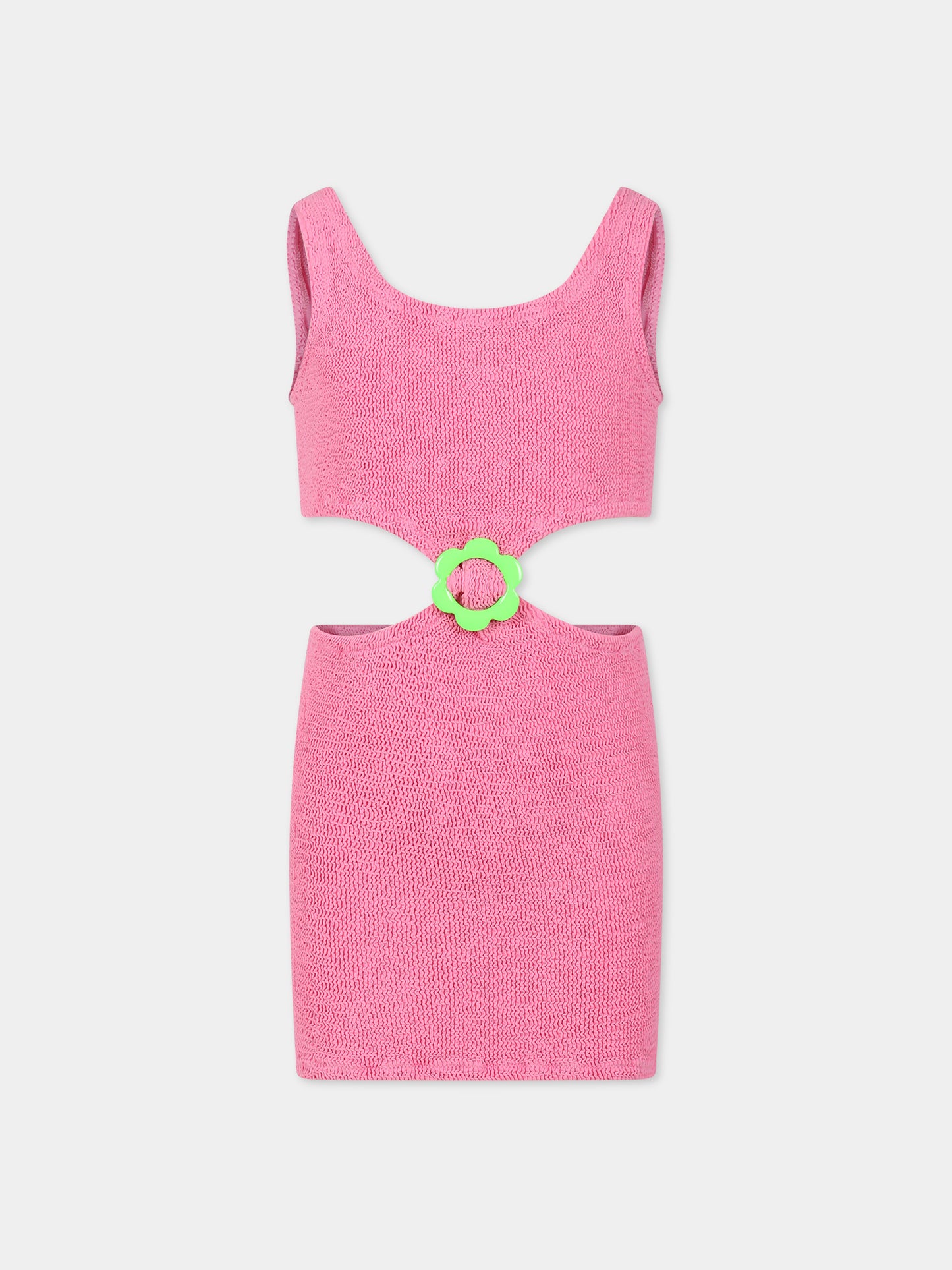 Vestito rosa per bambina con logo,Mc2 Saint Barth,KIM W JR CRINKLE 23 RING
