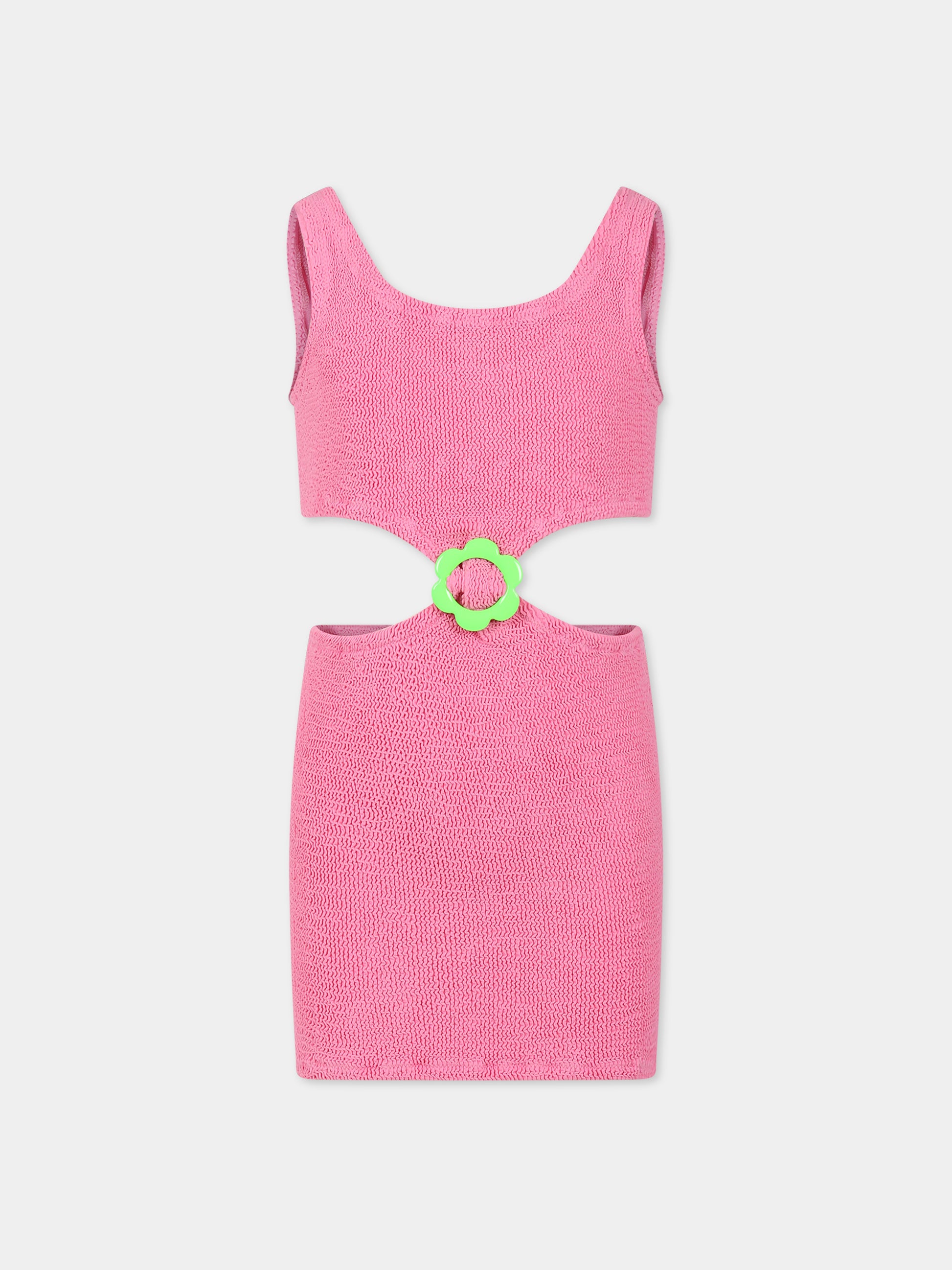 Vestito rosa per bambina con logo,Mc2 Saint Barth,KIM W JR CRINKLE 23 RING